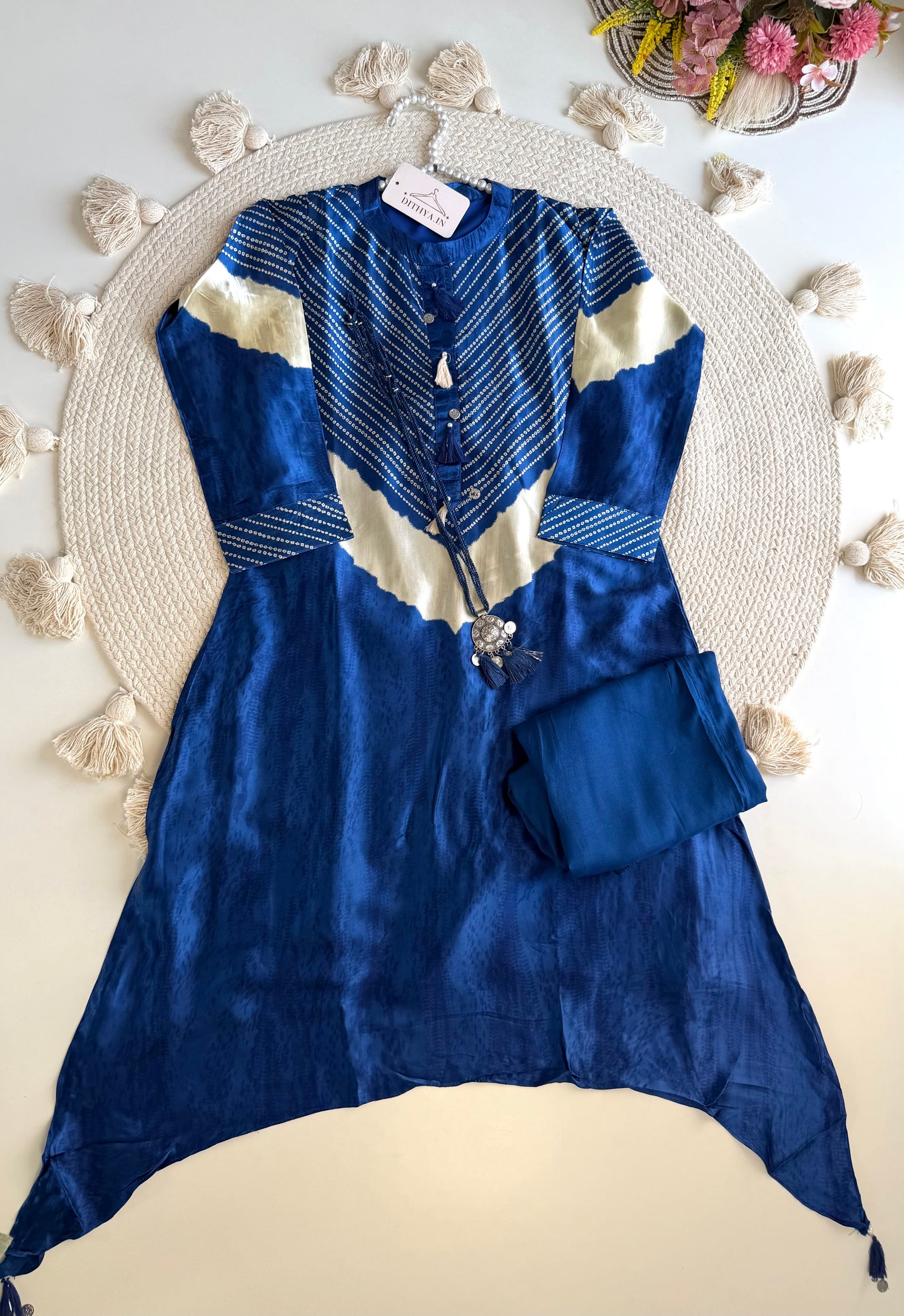 K420 - Gaji silk Long coord set in 2 colours