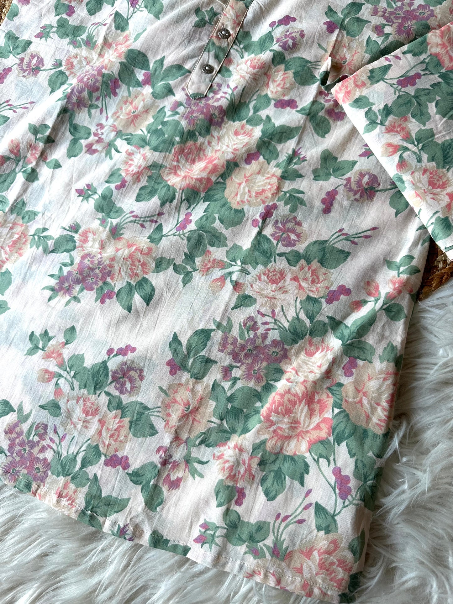K219 - Cotton printed half sleeves coord set in 2 prints