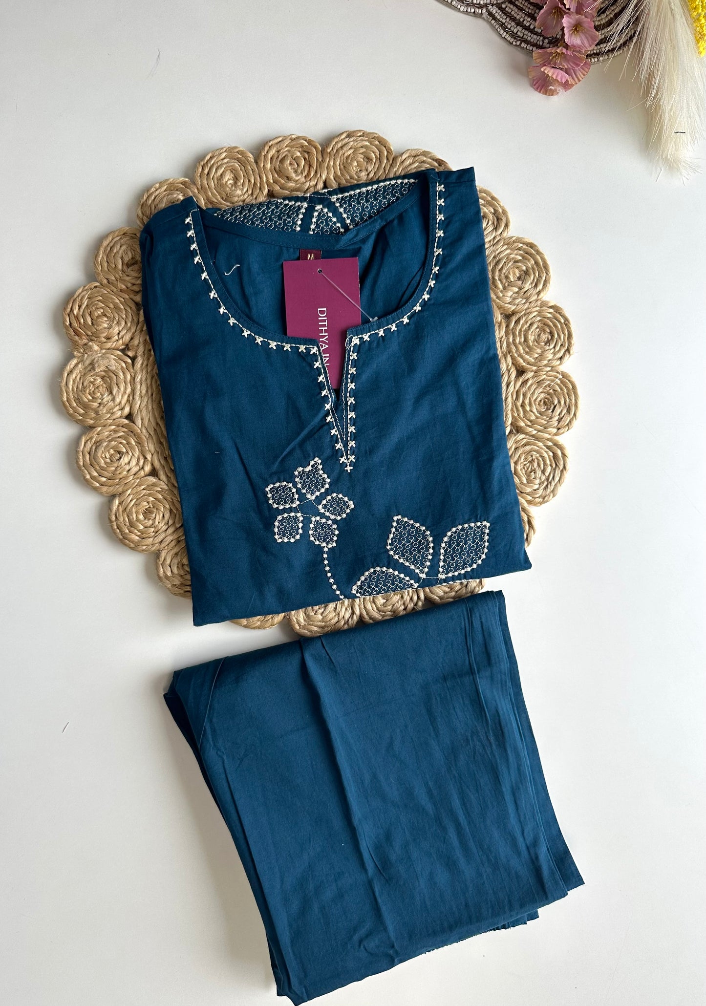 K446 - Mul Cotton straight Kurti with pants