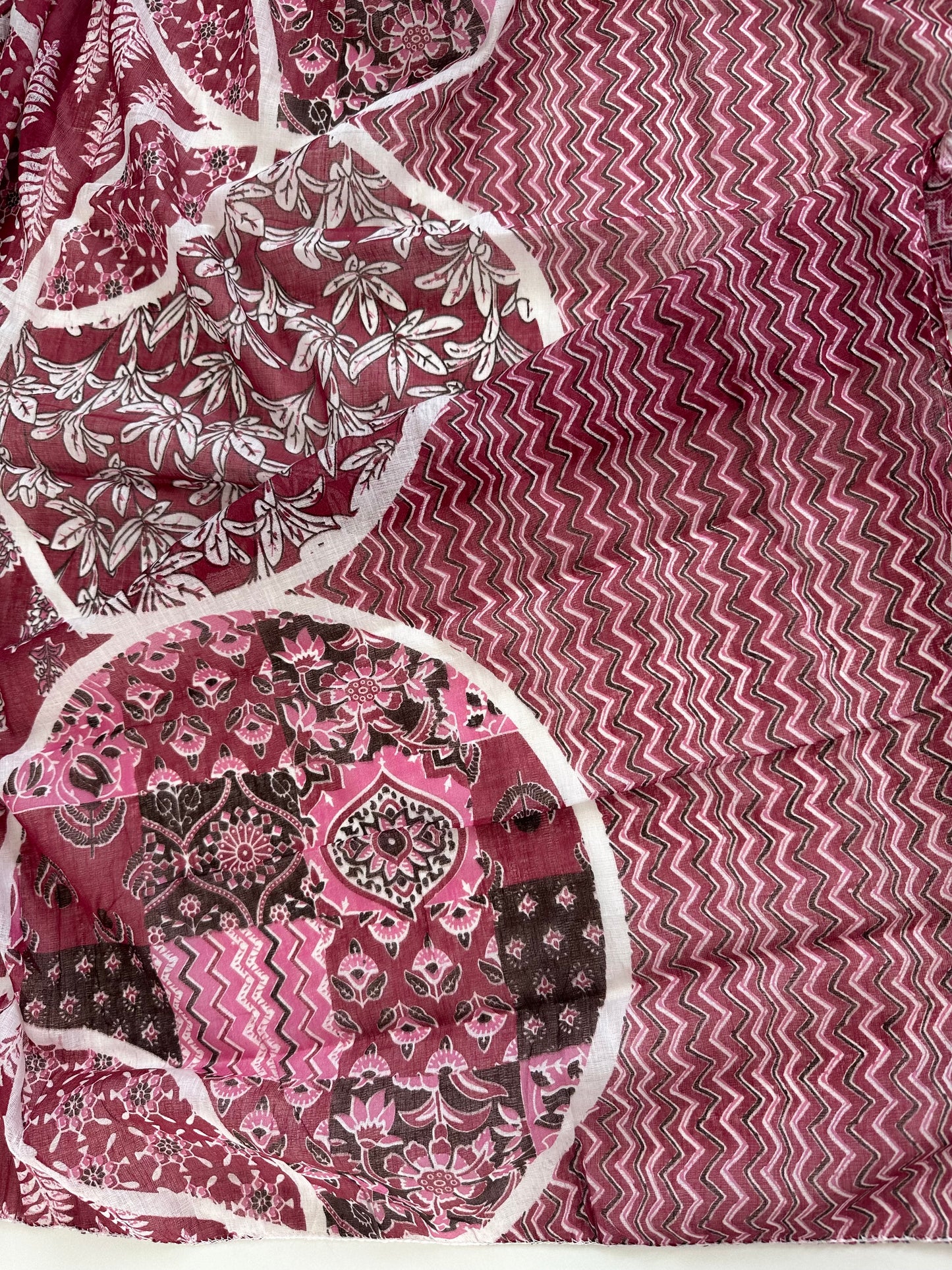 K330 - Cotton floral straight Kurti with pants and dupatta