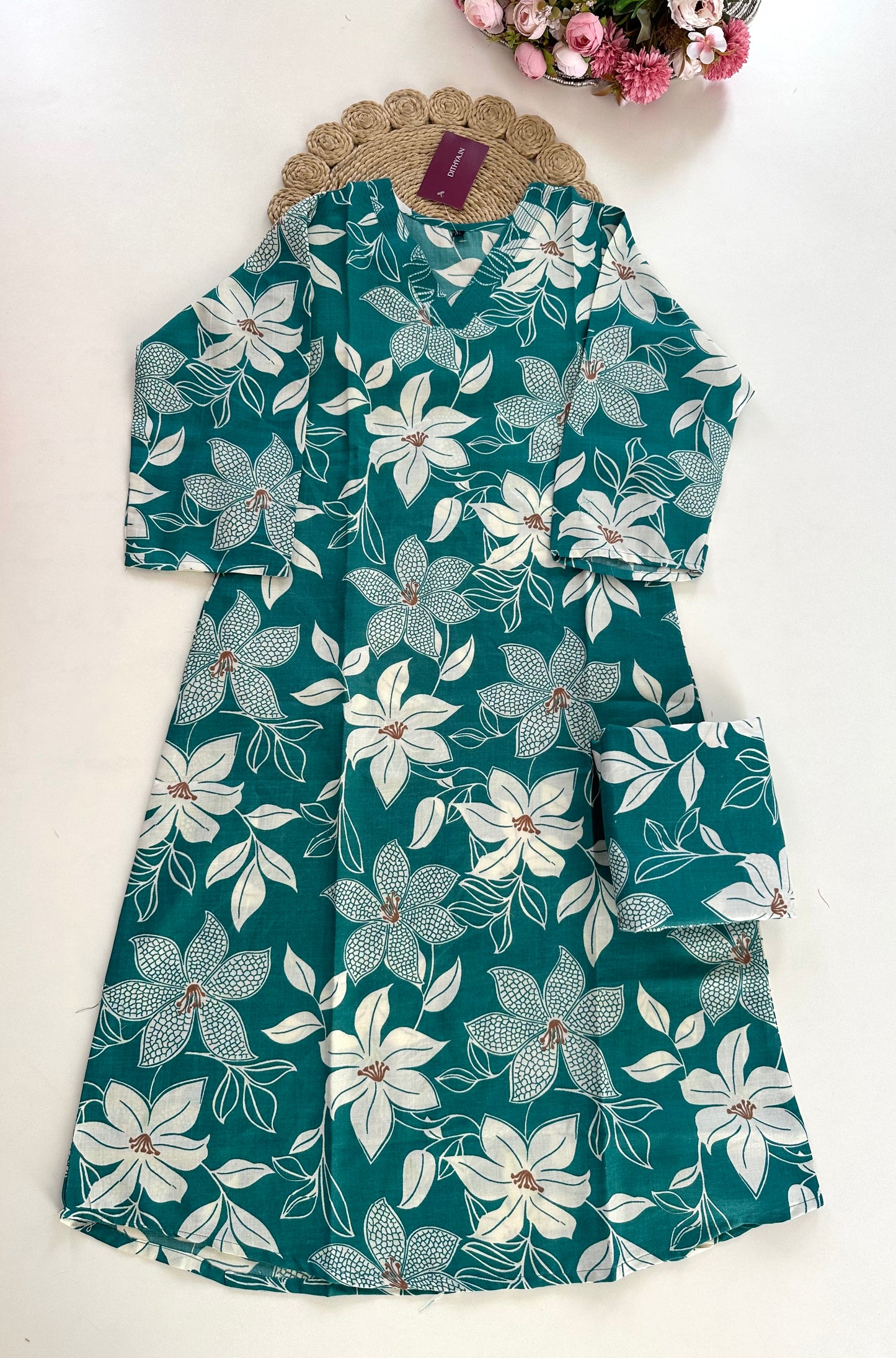 K308 - Cotton floral coord sets in 4 colours