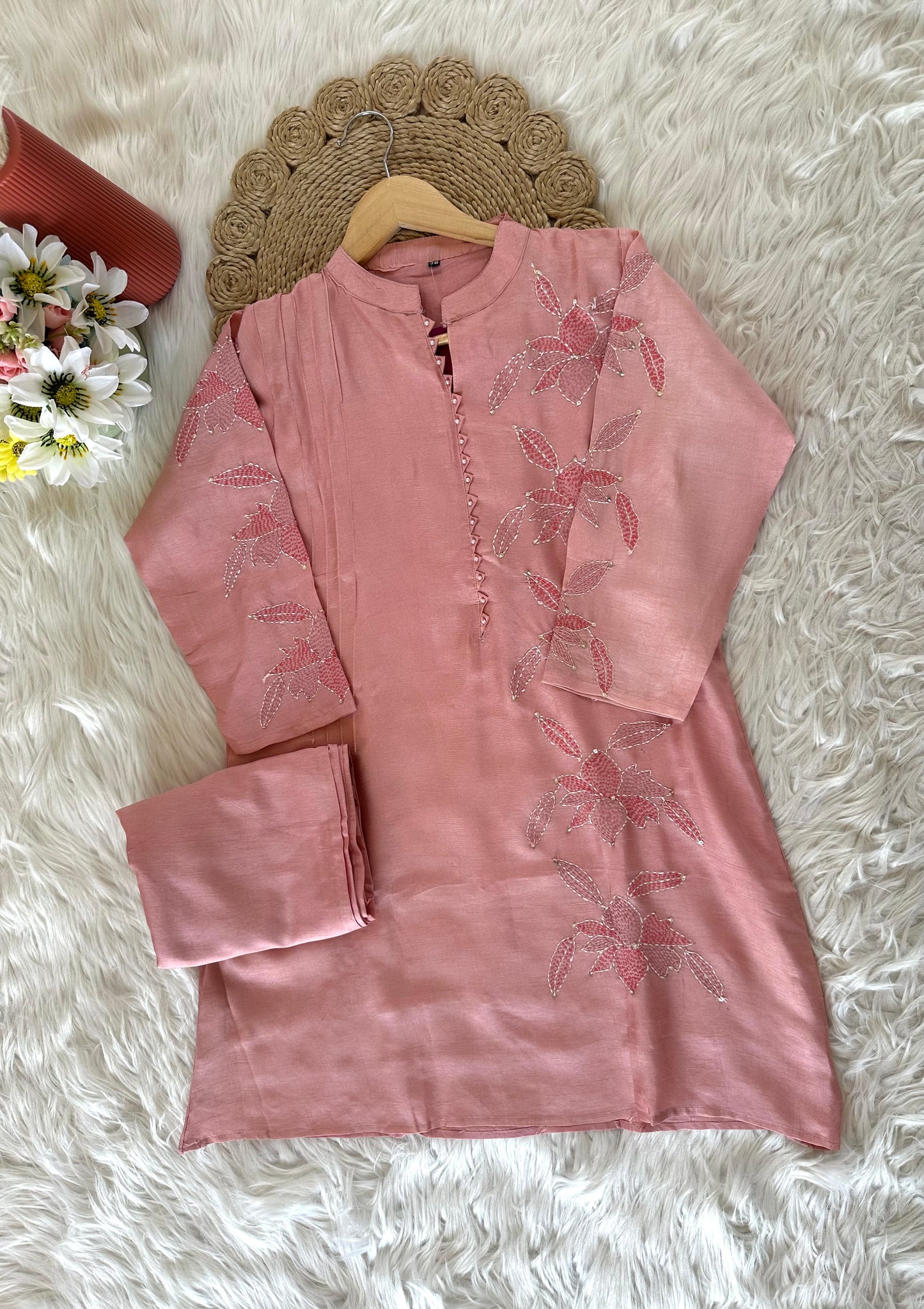 K356 - Dola silk embroidered coord set