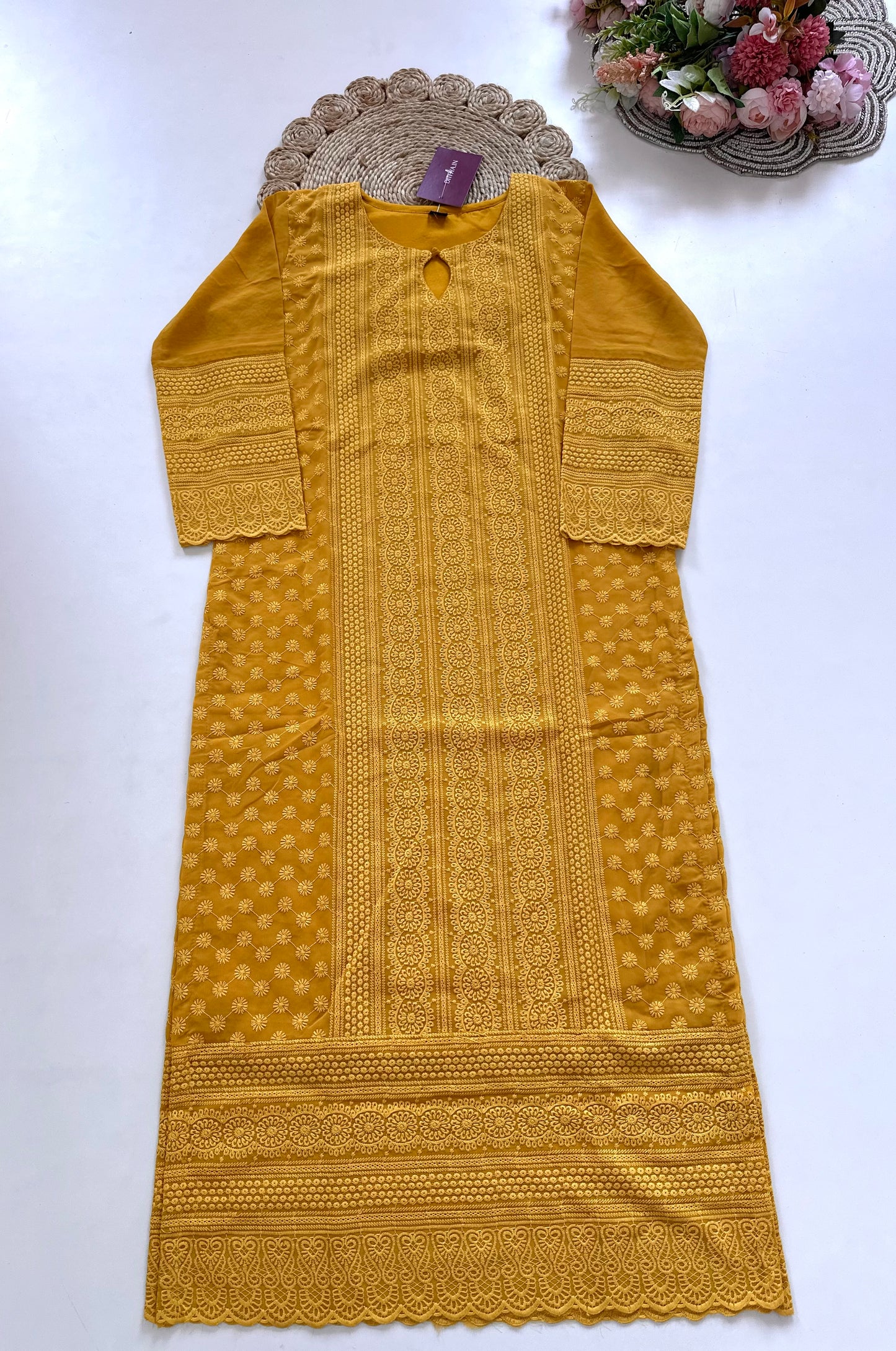 K061 - Georgette chikankari Kurti