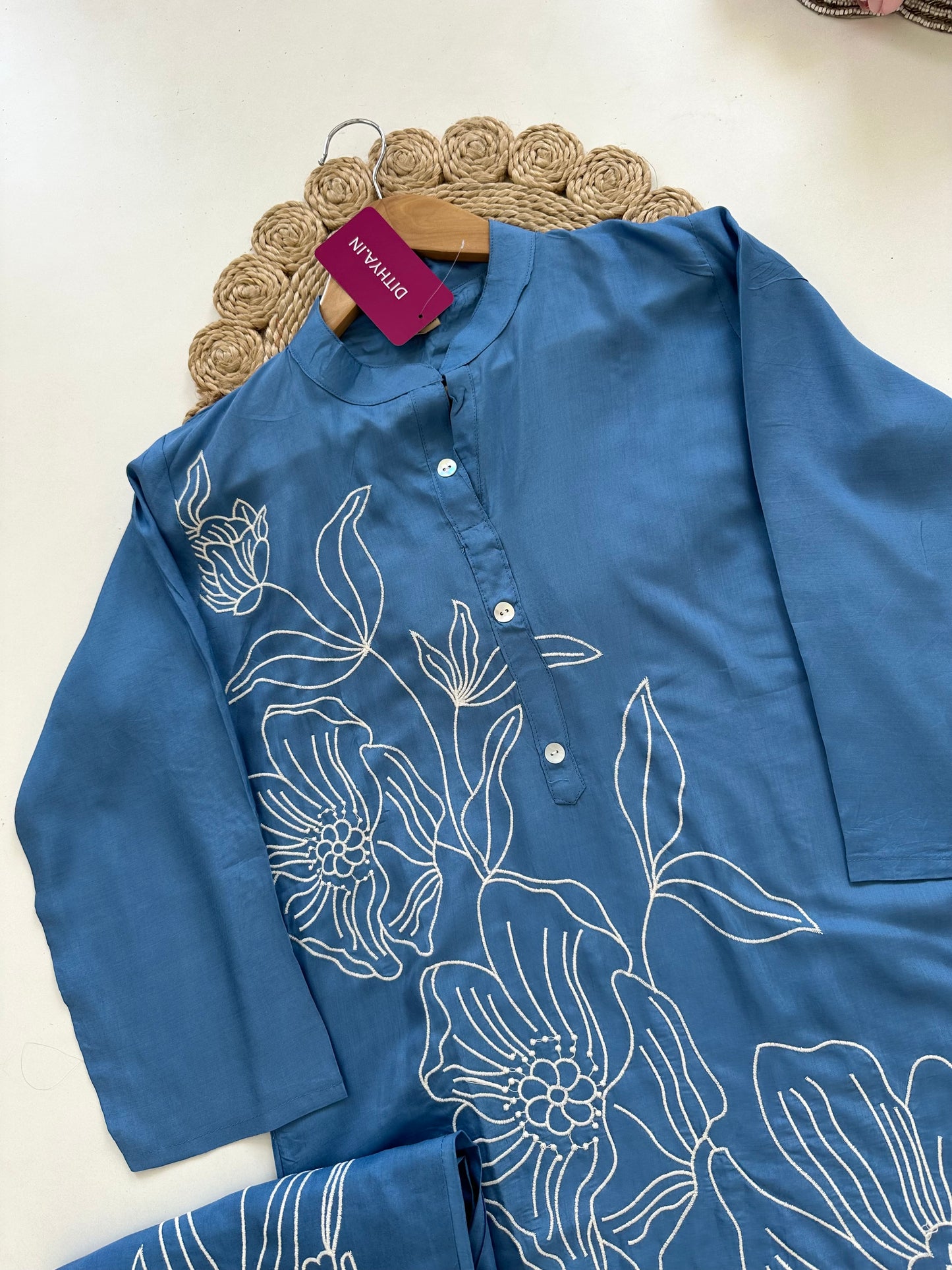 K308 - Muslin embroidered coord set