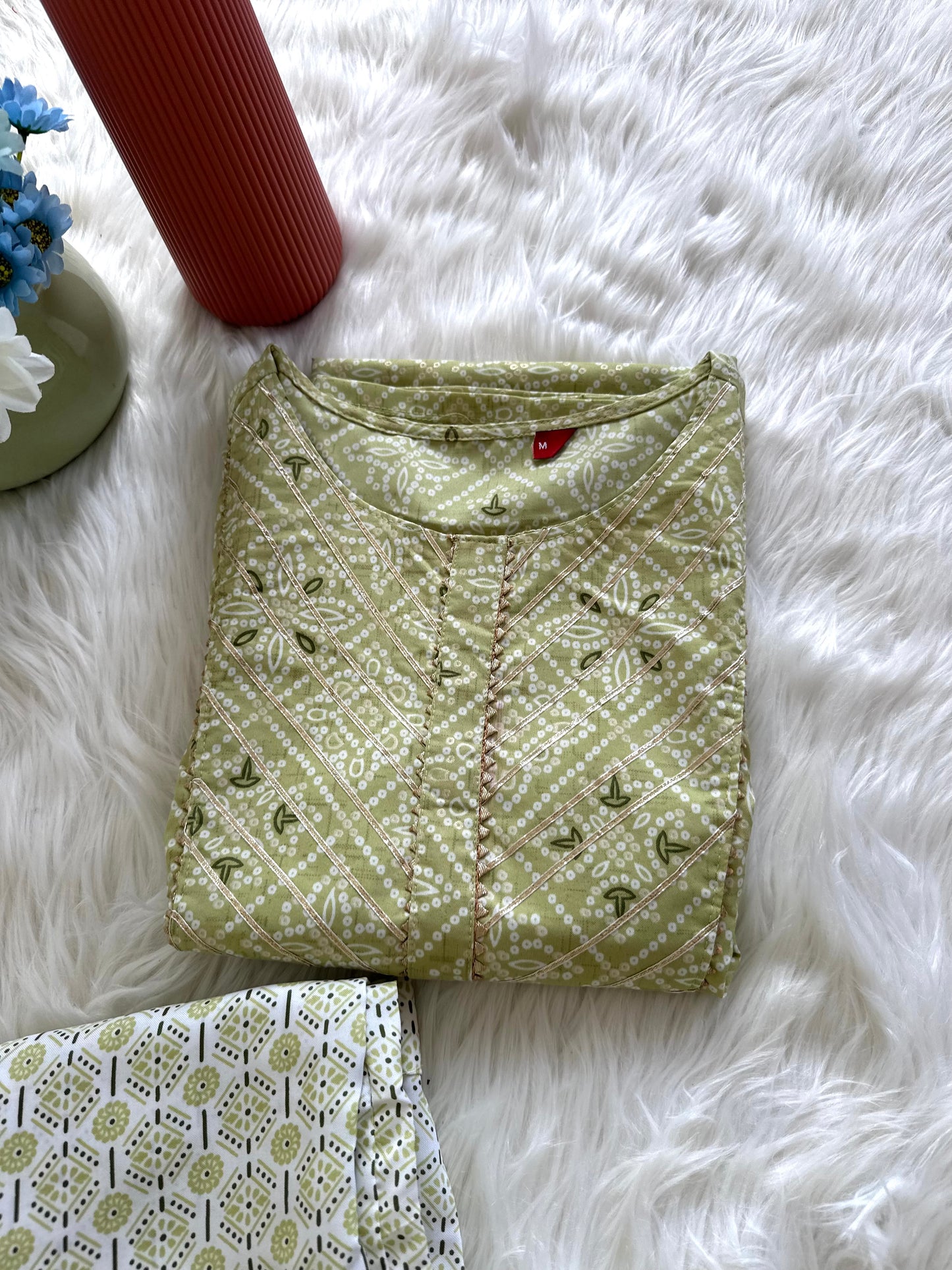 K394 - Cotton printed Kurti with pants and dupatta in 3 colours