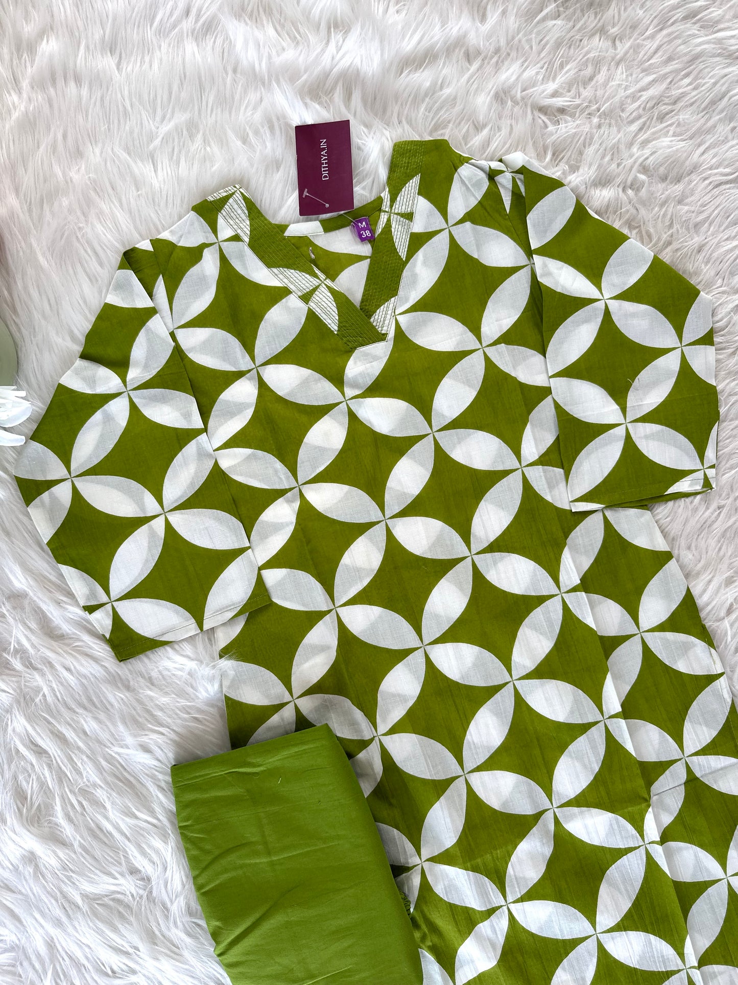 K229 - Cotton printed Kurti with pants in 3 colours