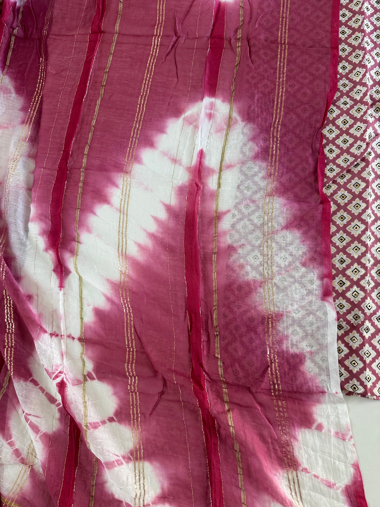 D395-Cotton straight Kurti with pants and dupatta