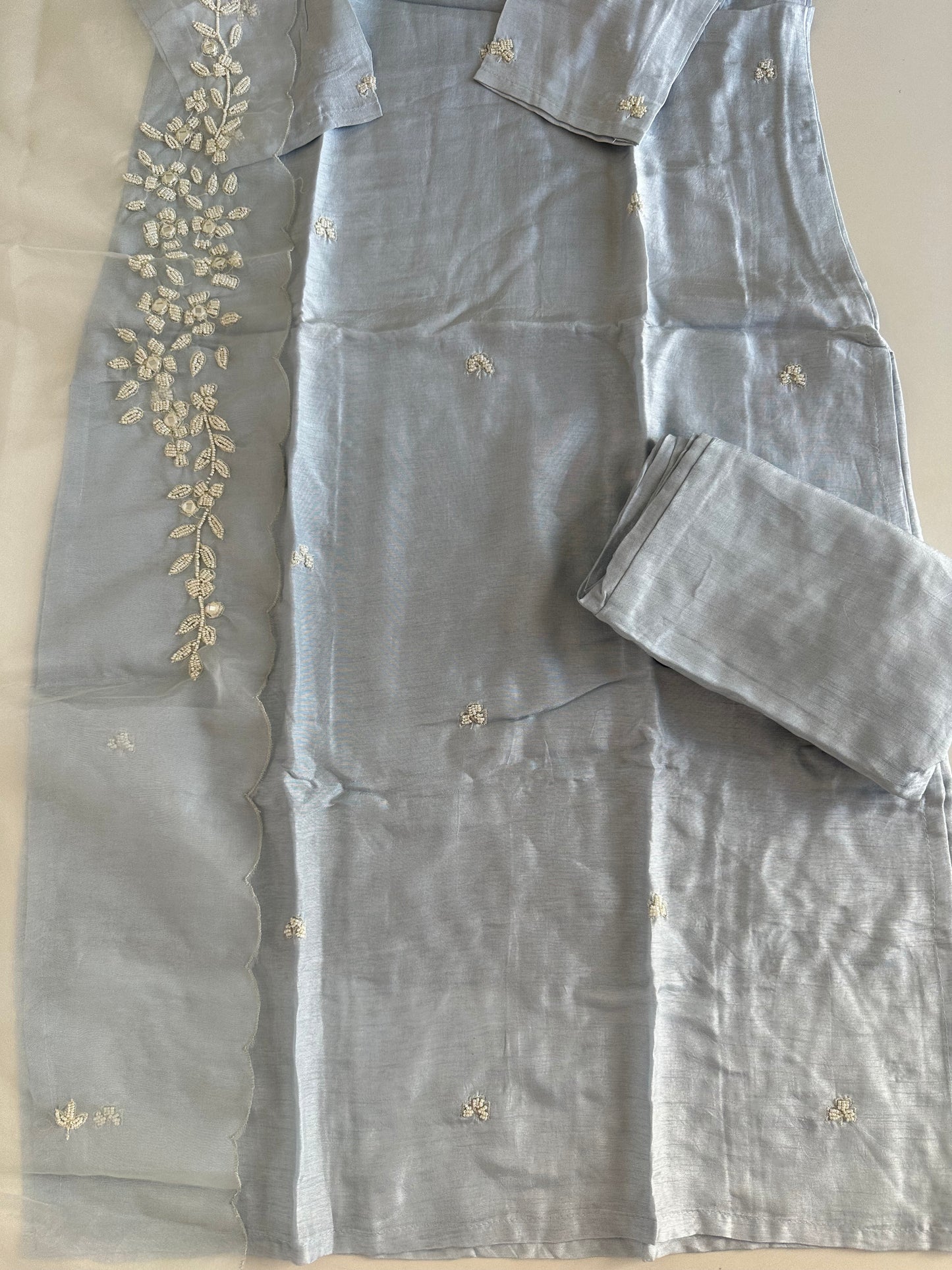 D365 - Dola silk straight kurti with pants and dupatta