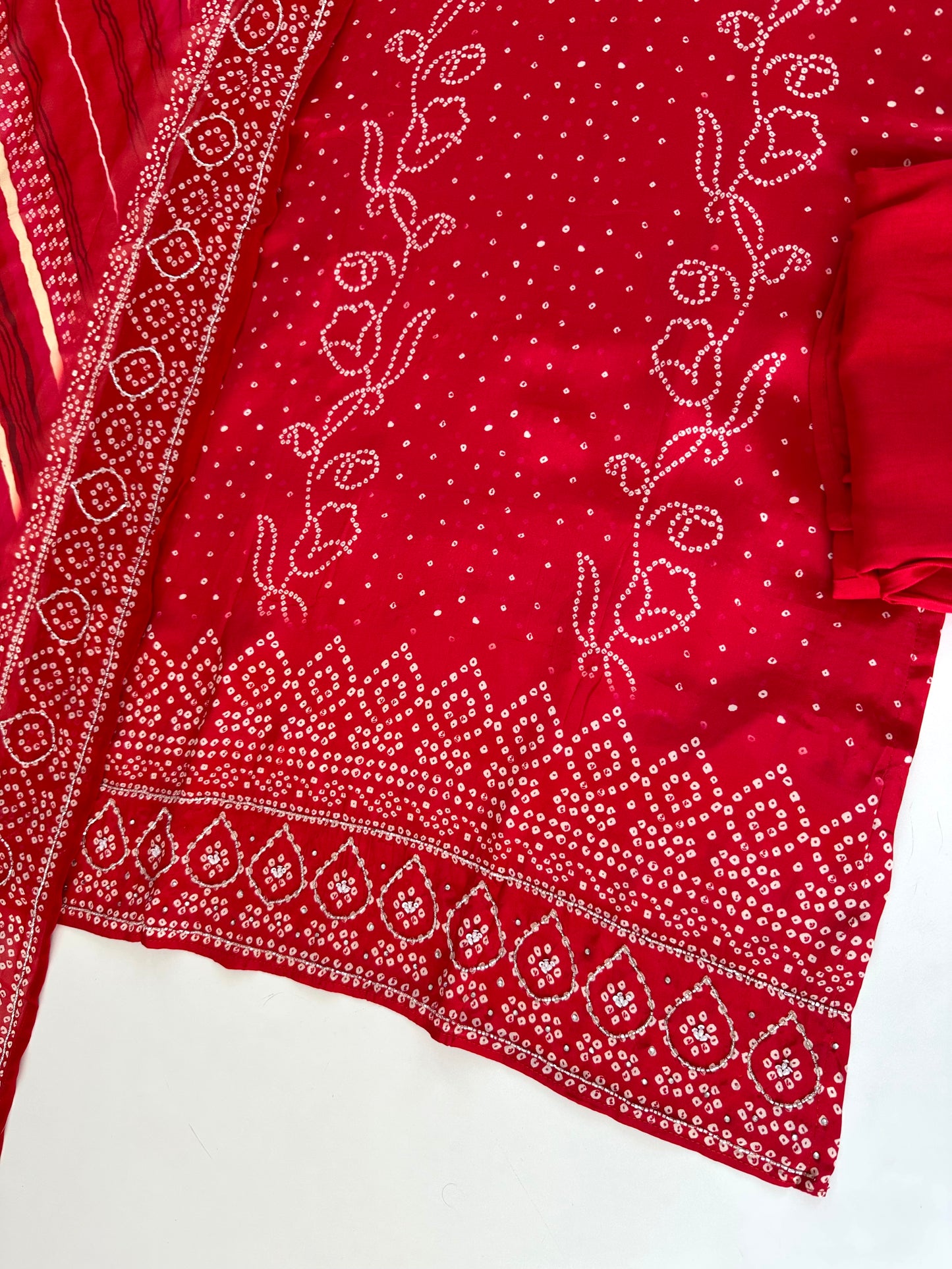 K174 - Pure crape handwork straight Kurti with pants and dupatta in 2 colours