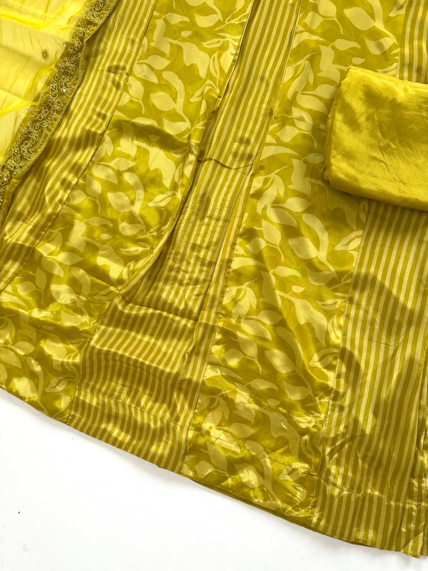 K216 - Pure crape handwork Aline Kurti with pants and dupatta