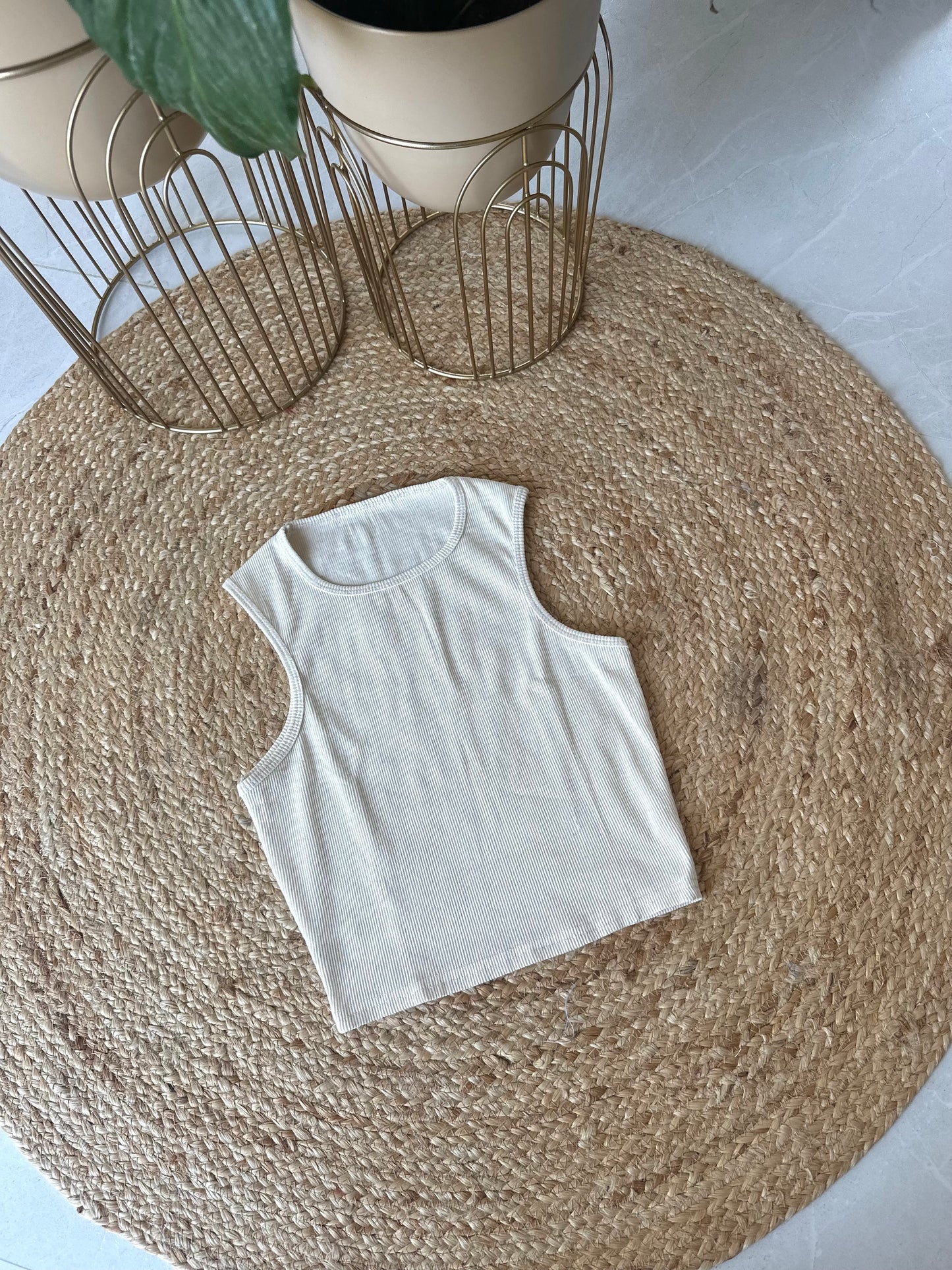 W007 - Stretchable Ribbed Tank top in 5 colours