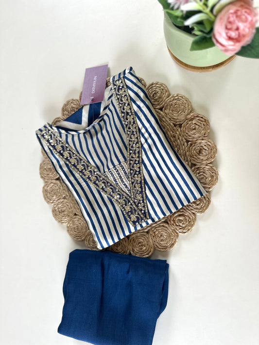K176 - Pure crape handwork Straight Kurti with pants