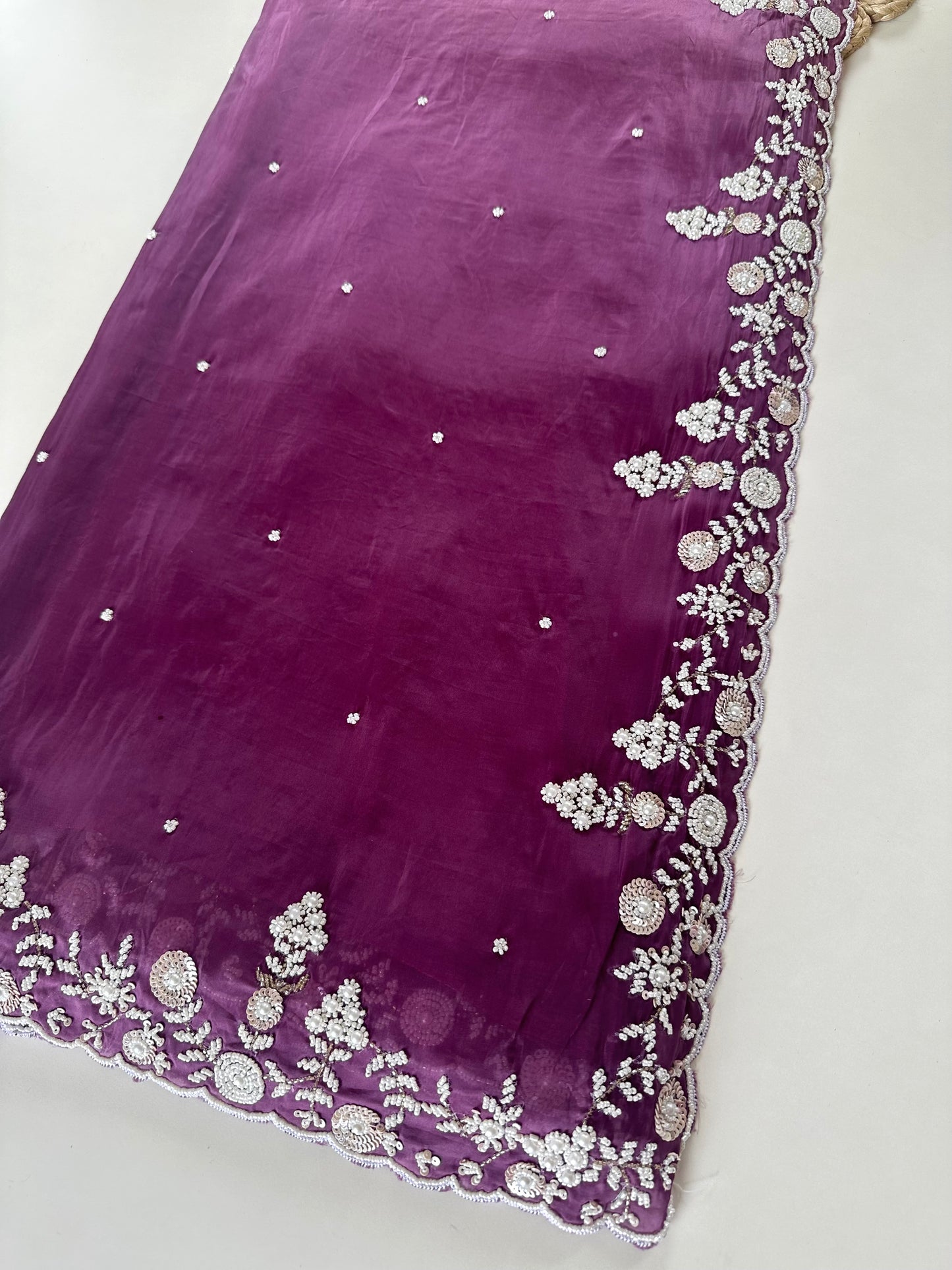 S009 - Ombre Organza Handwork saree .