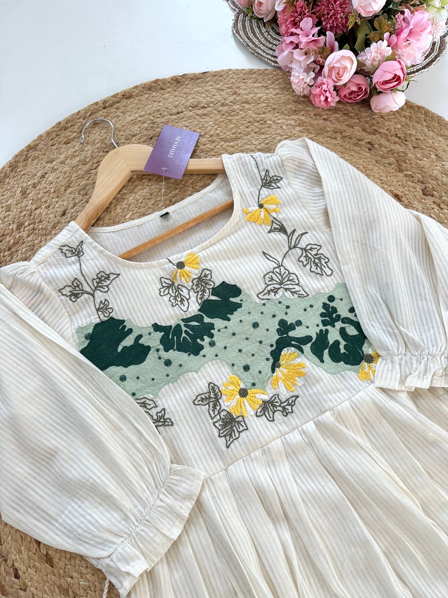 K408 - Cotton Embroidered Long tunic