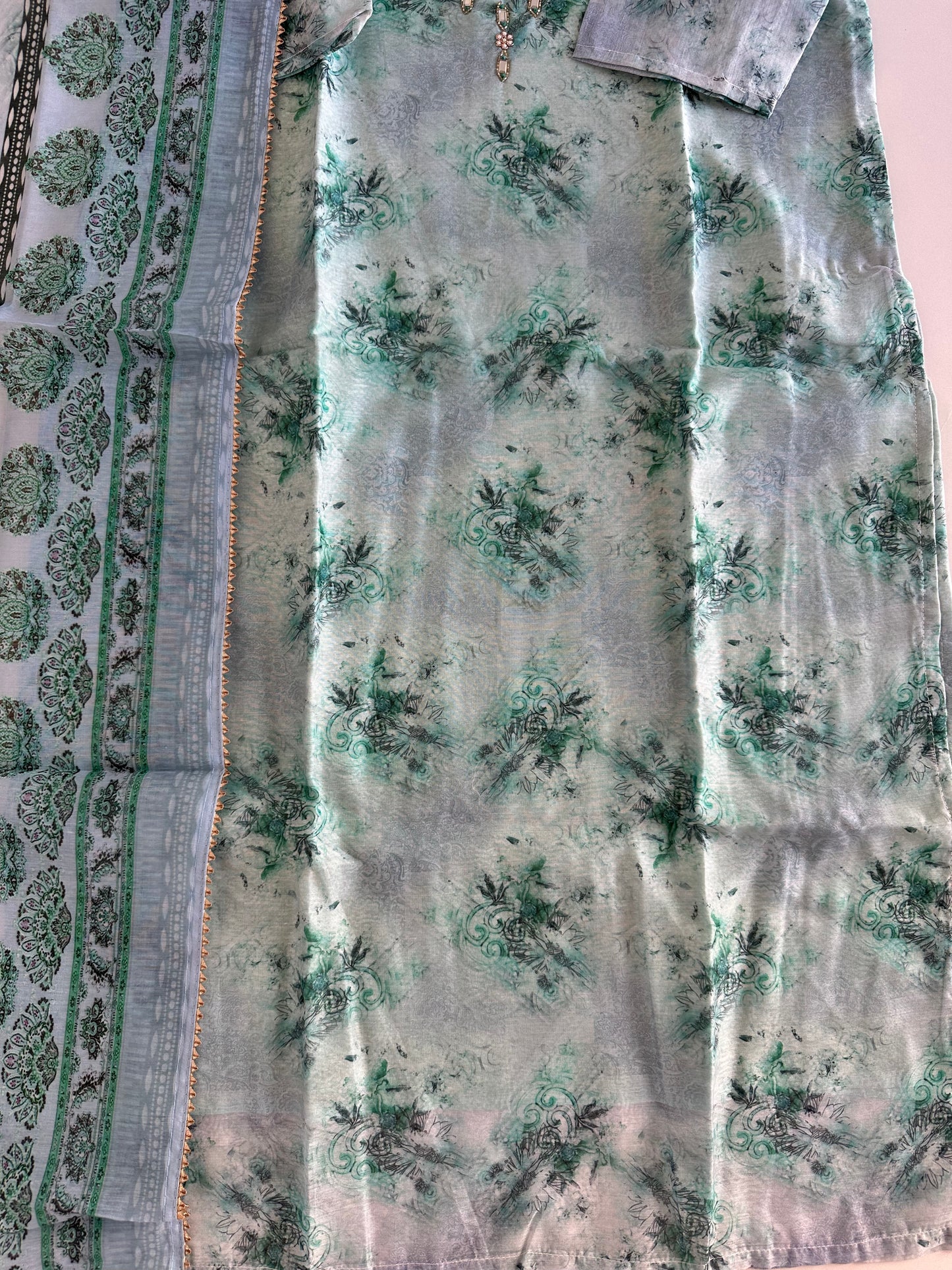 D382 - Muslin silk straight kurti with dupatta