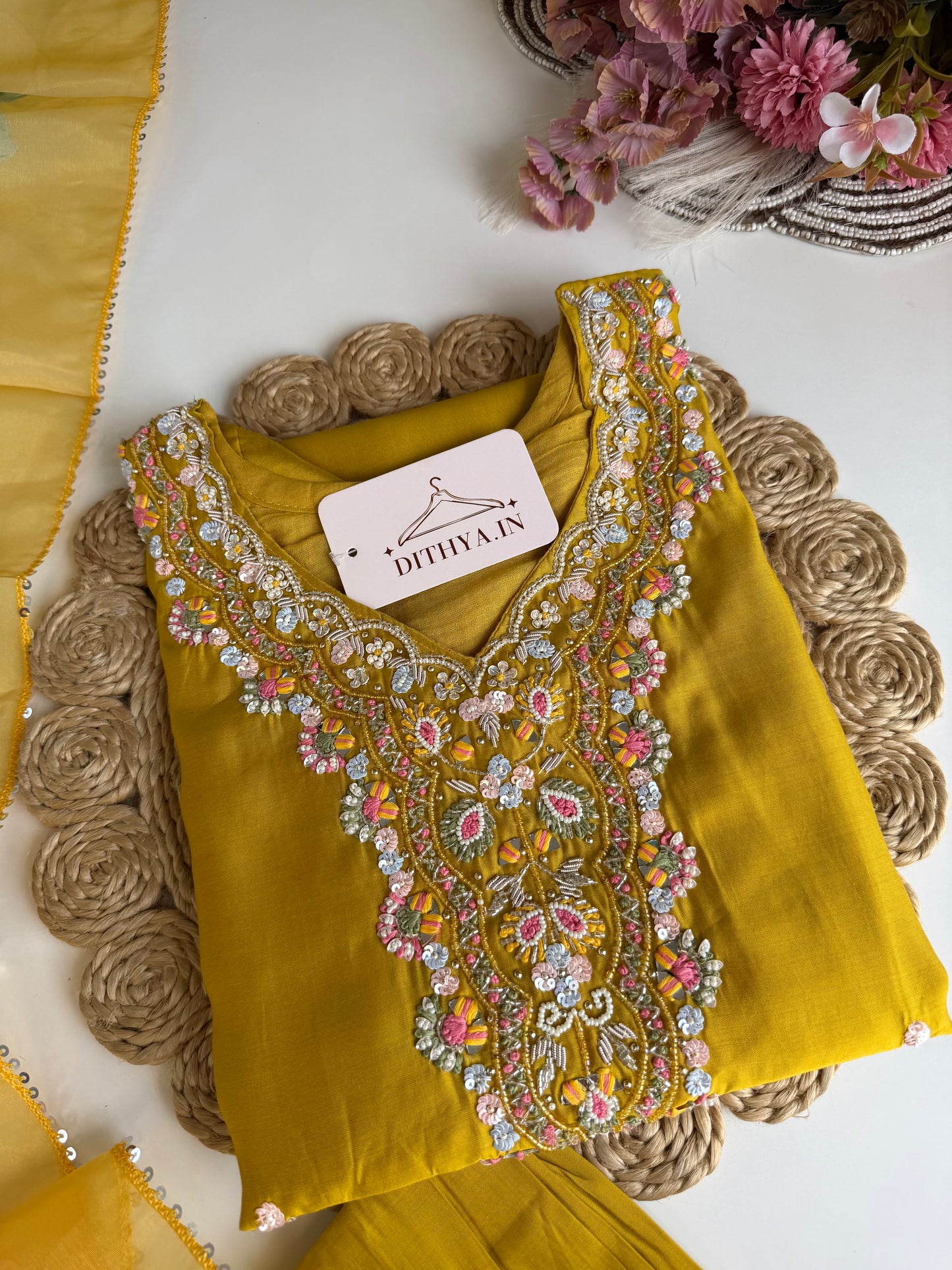K500 - Roman silk straight Kurti with pants and dupatta