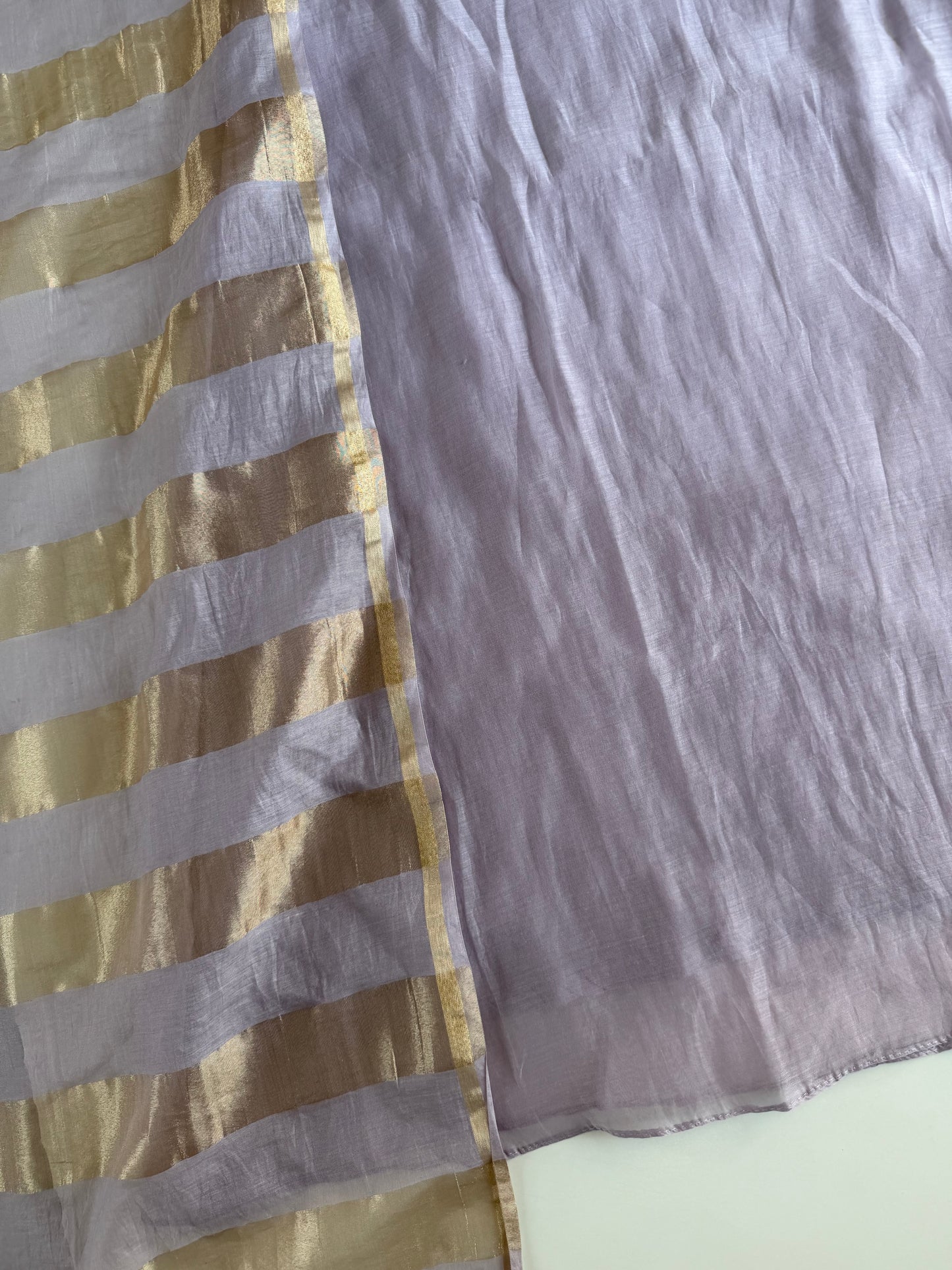 K493 - Mul chanderi handwork aline Kurti with pants and dupatta