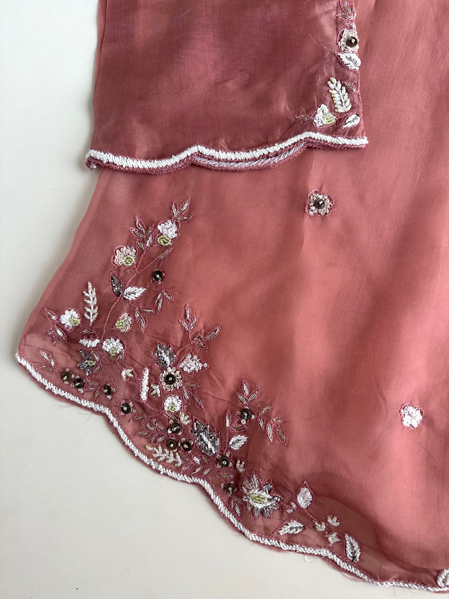 K045 - Viscose organza Handwork coord set with inner