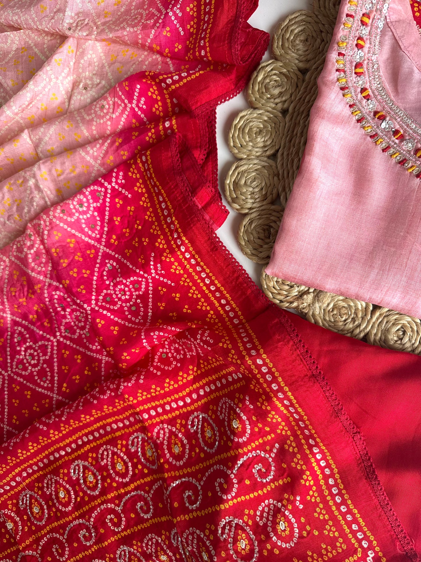K305 - Russian silk handwork straight kurti with pants and dupatta