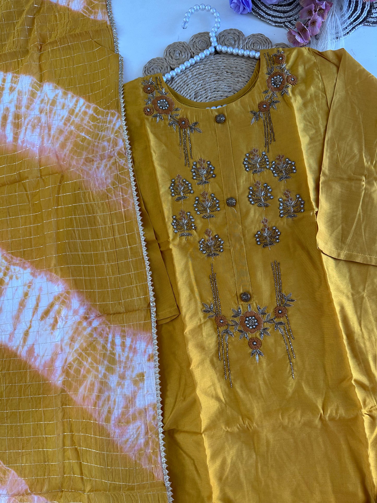 D392-Chinnon Alia cut Anarkali with pants and dupatta