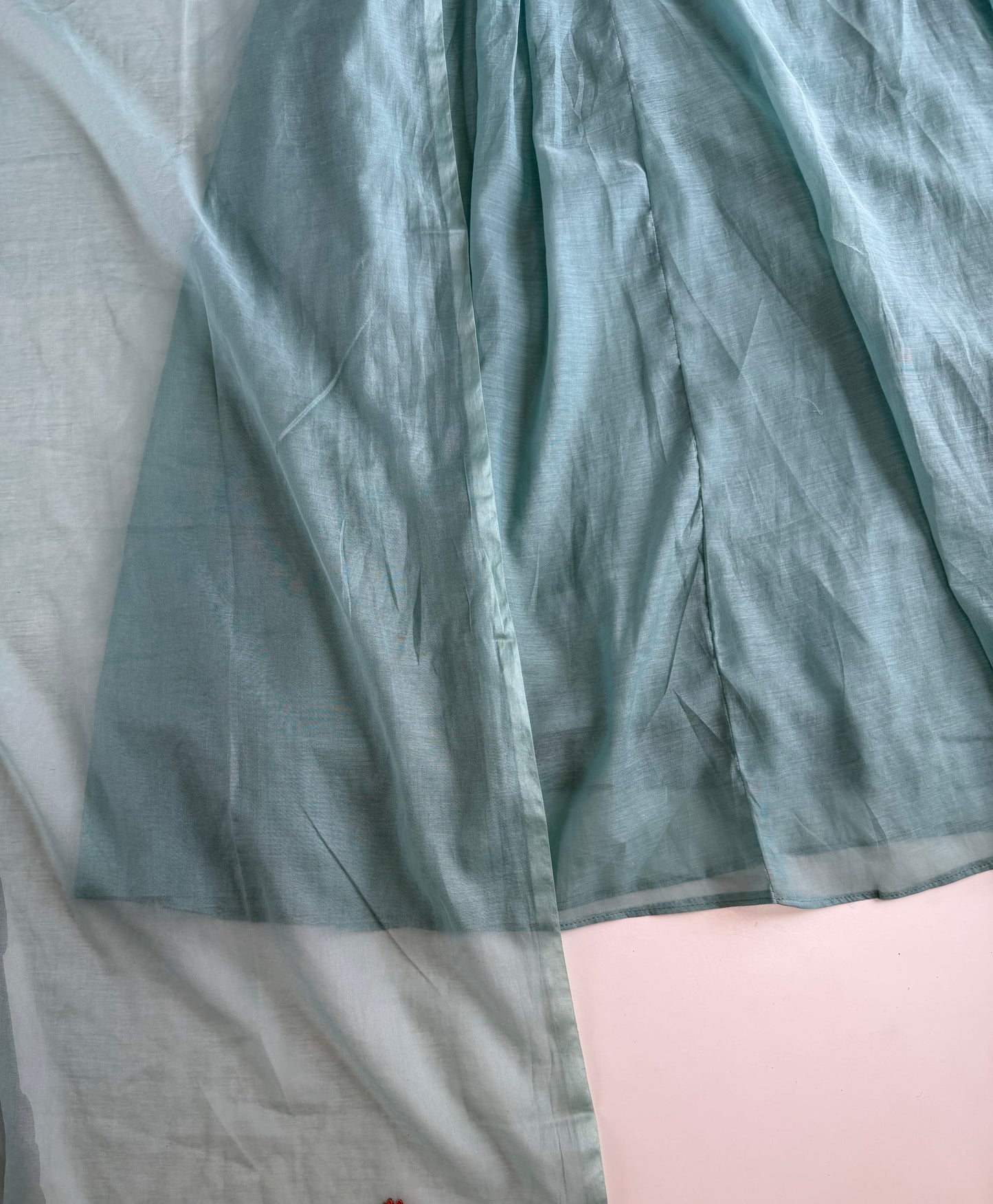 K512 - Mul chanderi Embroidered Anarkali with pants and dupatta