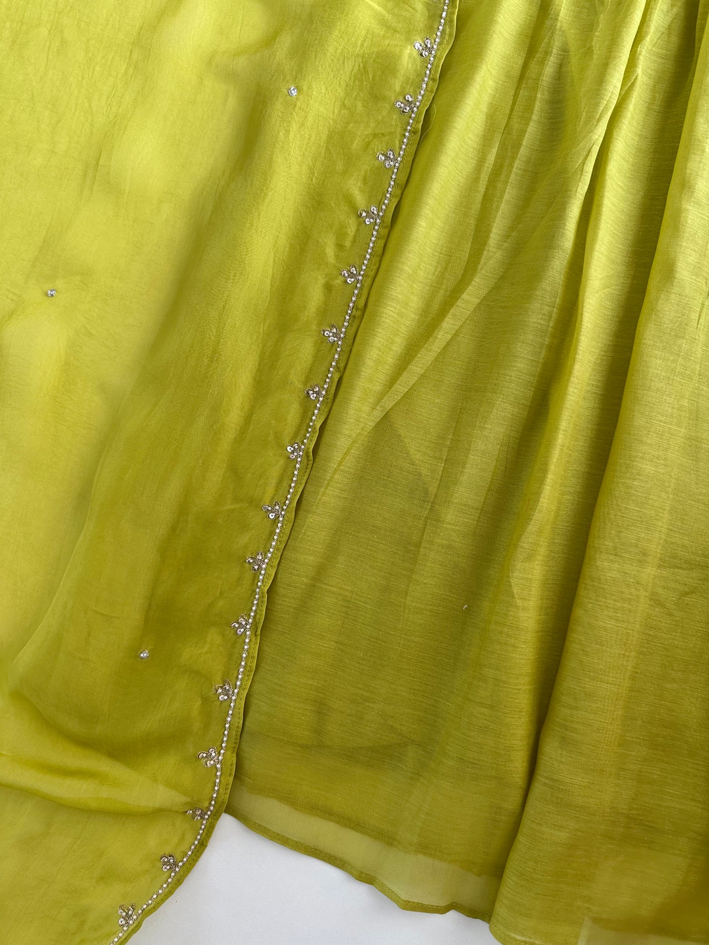 K358 - Mul Chanderi handwork Anarkali with pants and dupatta