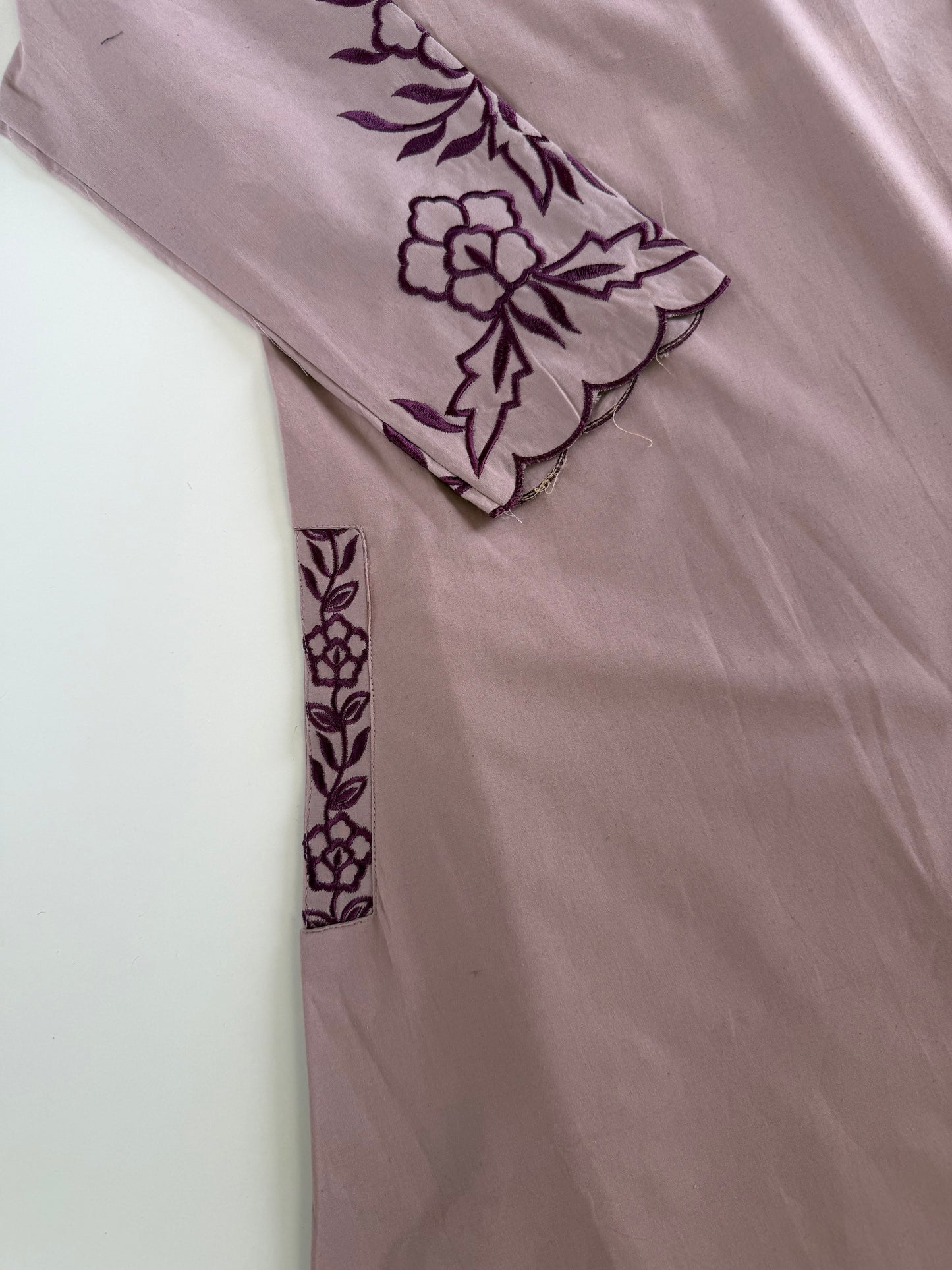 K442 - Cotton embroidered aline Kurti with pants and dupatta