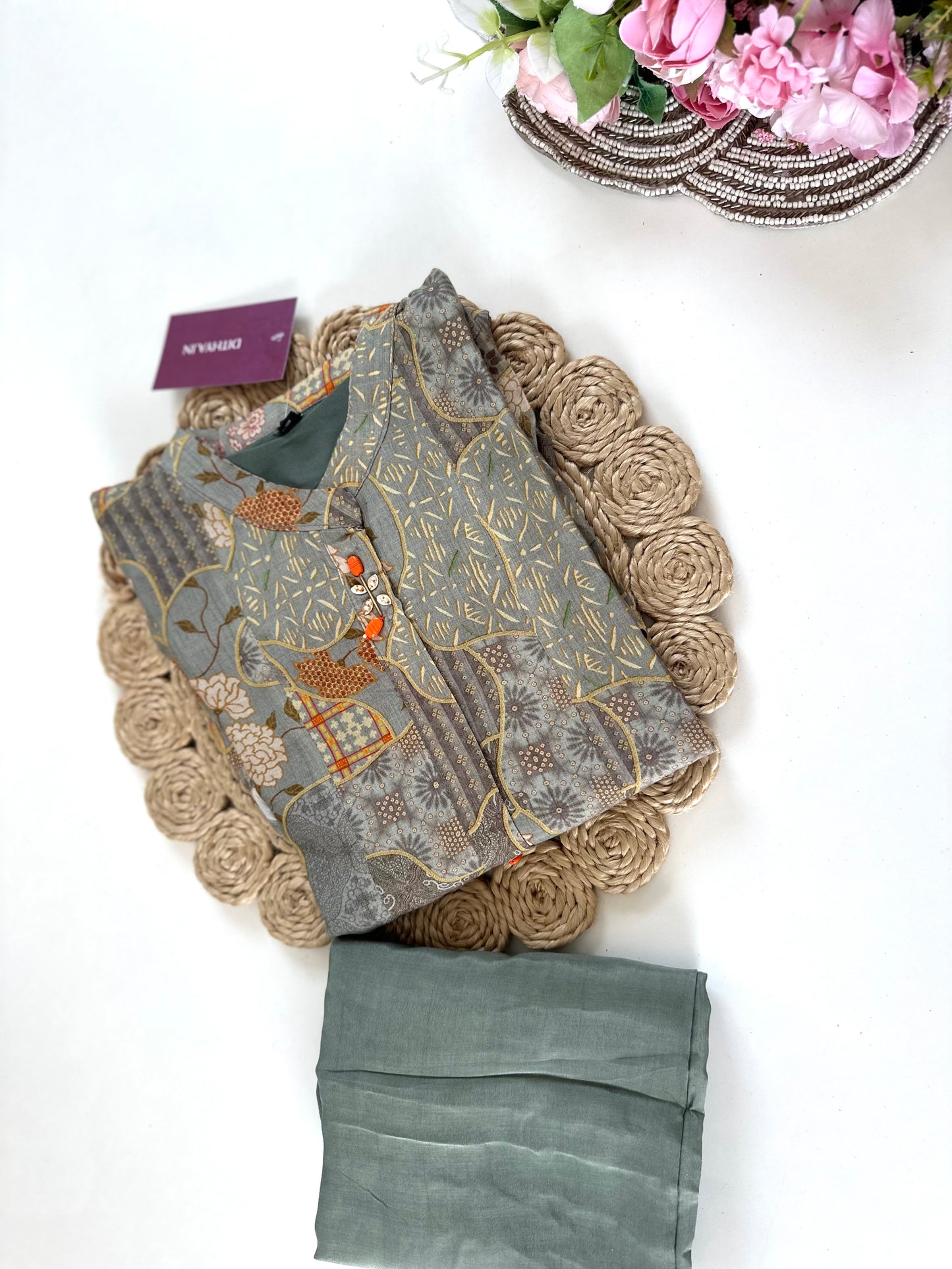 K164 - Pure muslin printed Coord set