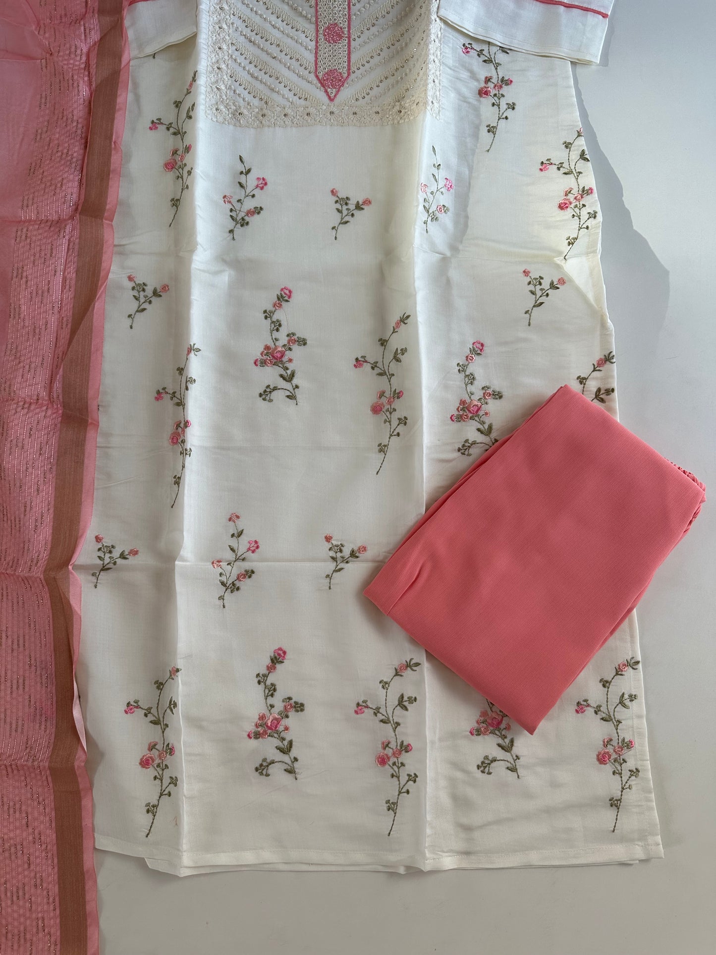 D350 - Roman silk straight kurti with pants and dupatta