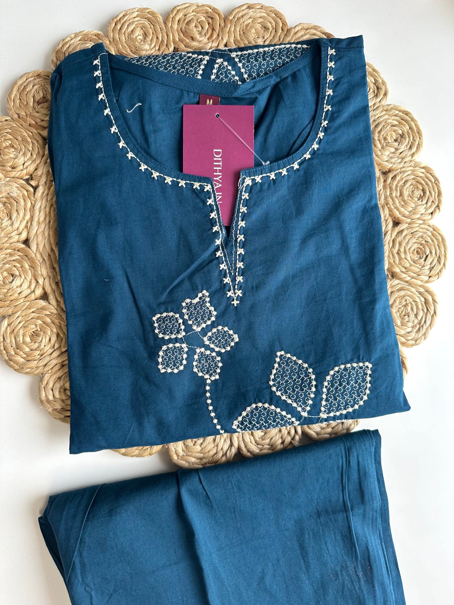 K446 - Mul Cotton straight Kurti with pants