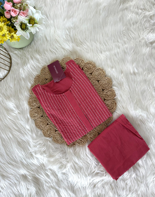 K296 - Cotton embroidered Kurti with pants