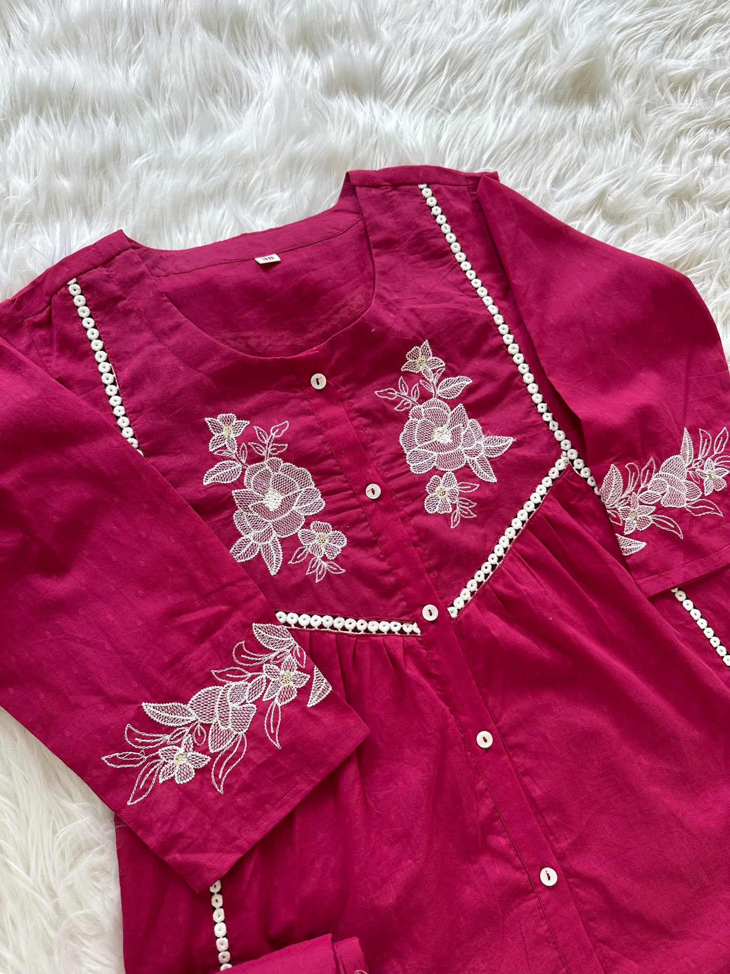 K185 - Mul cotton embroidered coord set
