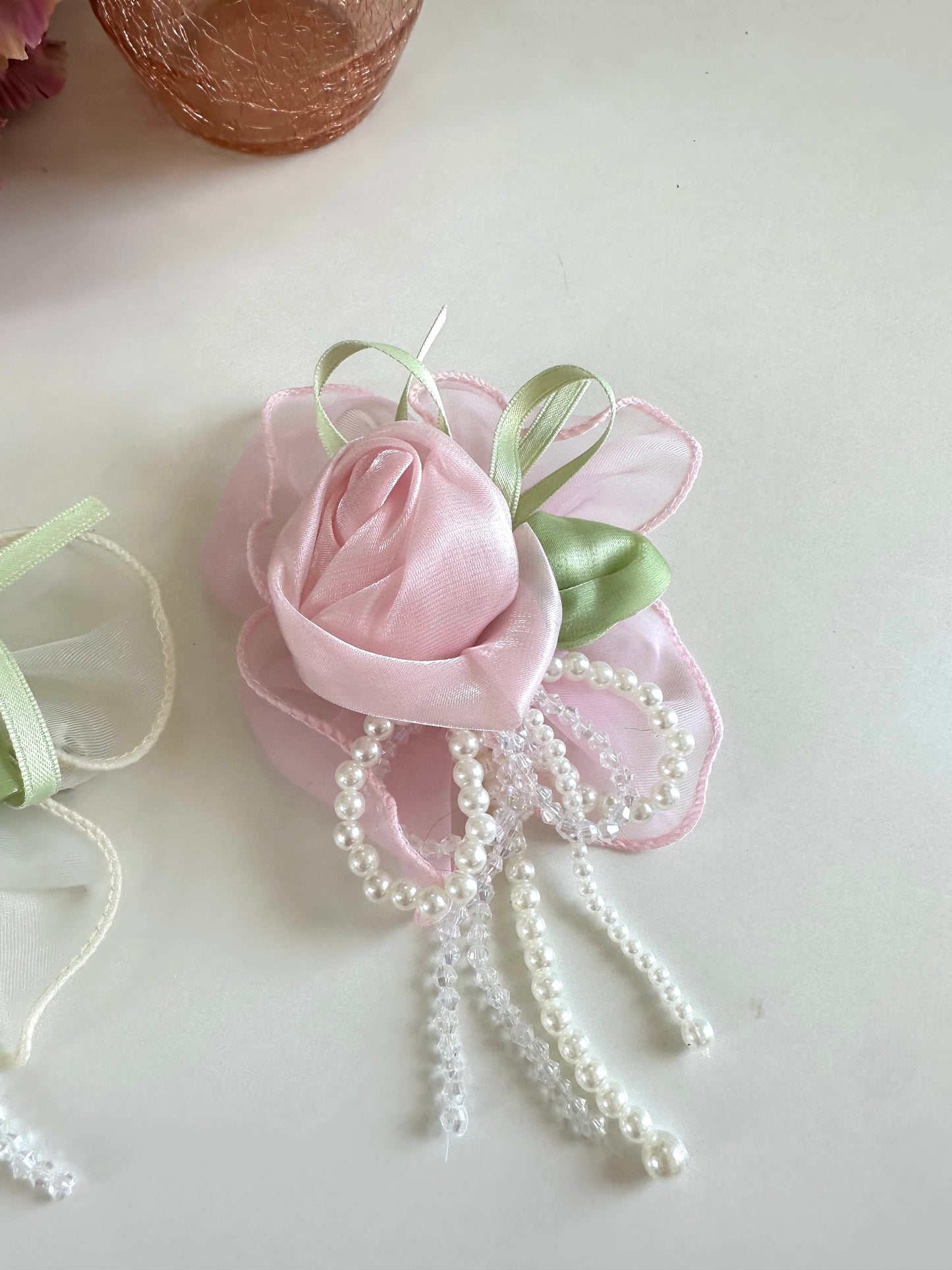 A016 - Fancy flower beaded hair clip (per piece)