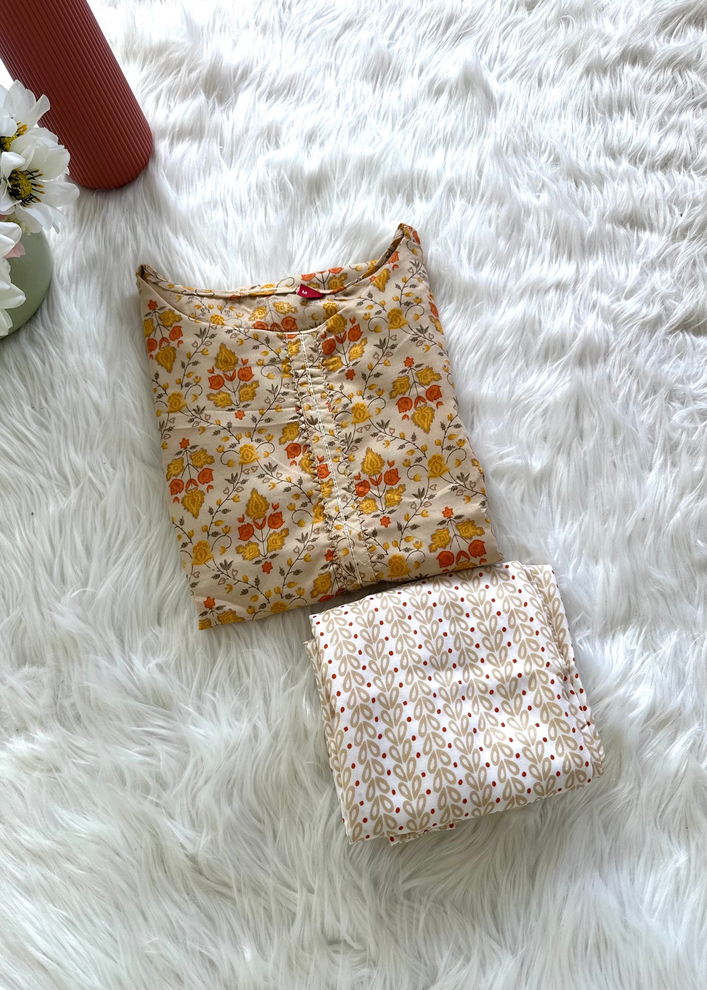 K394 - Cotton printed Kurti with pants and dupatta in 3 colours