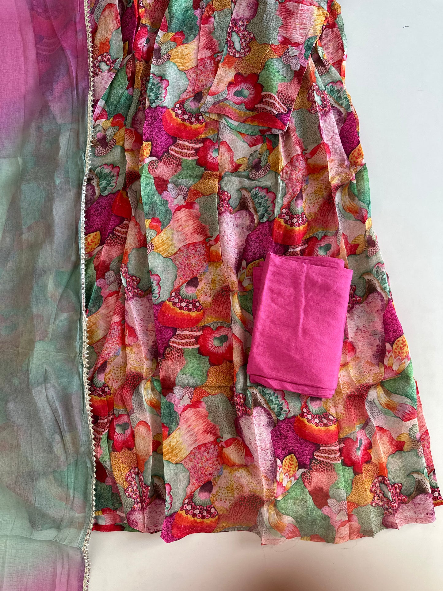 D361 - Chinnon Alia cut Anarkali with pants and dupatta