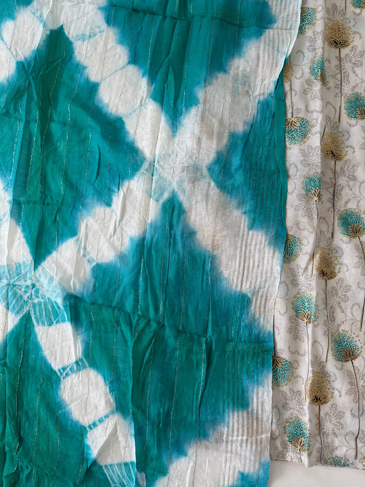 D418-Slub cotton straight Kurti with pants and dupatta