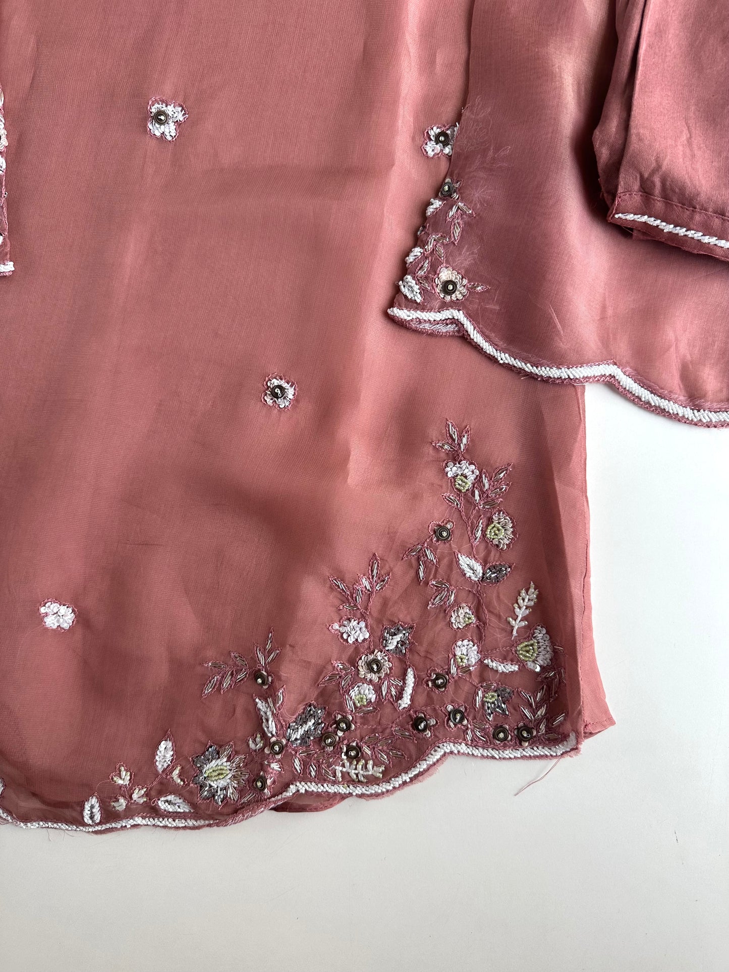 K045 - Viscose organza Handwork coord set with inner