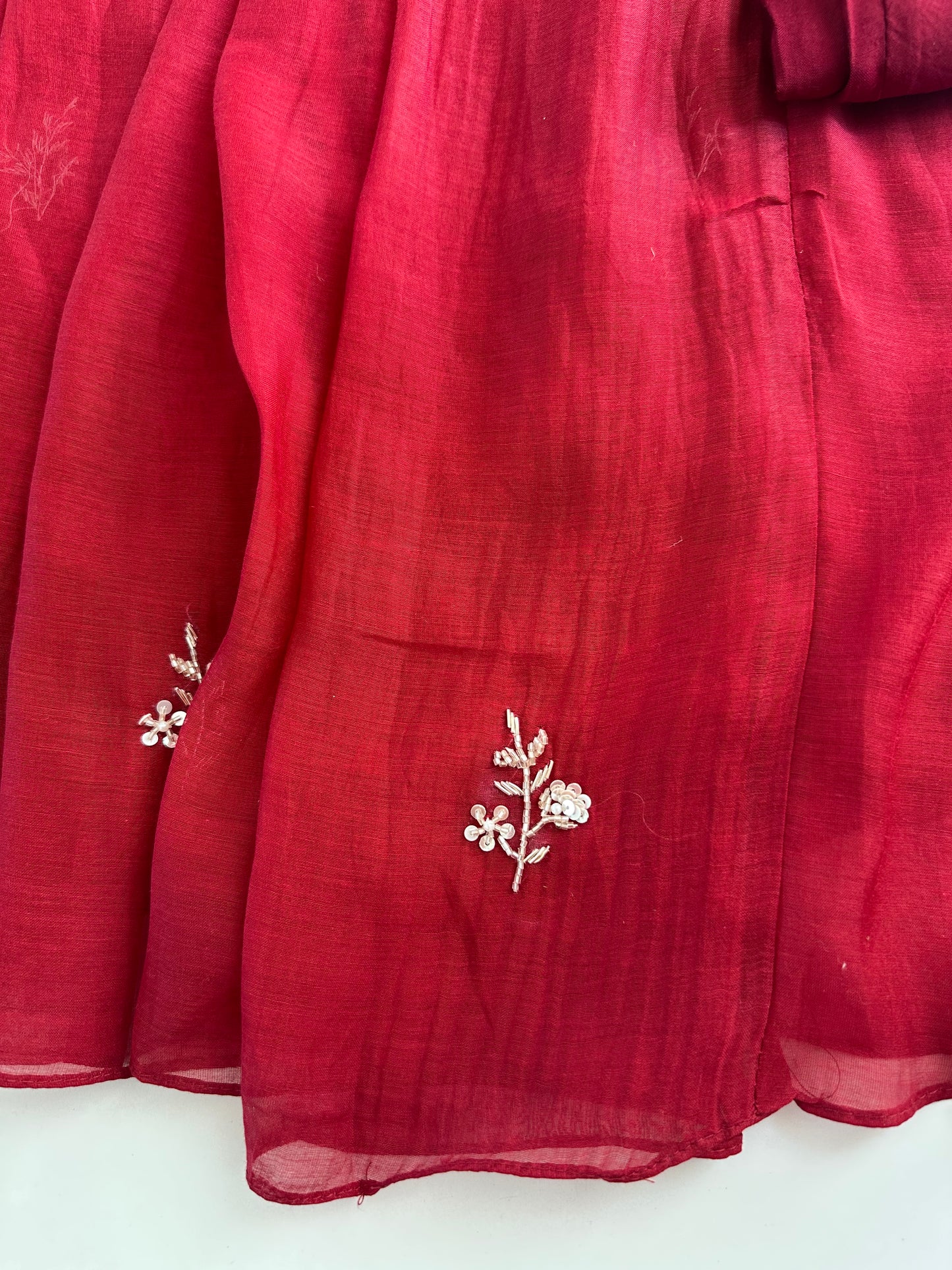 K112 - Mul Chanderi Handwork Anarkali with pants and dupatta