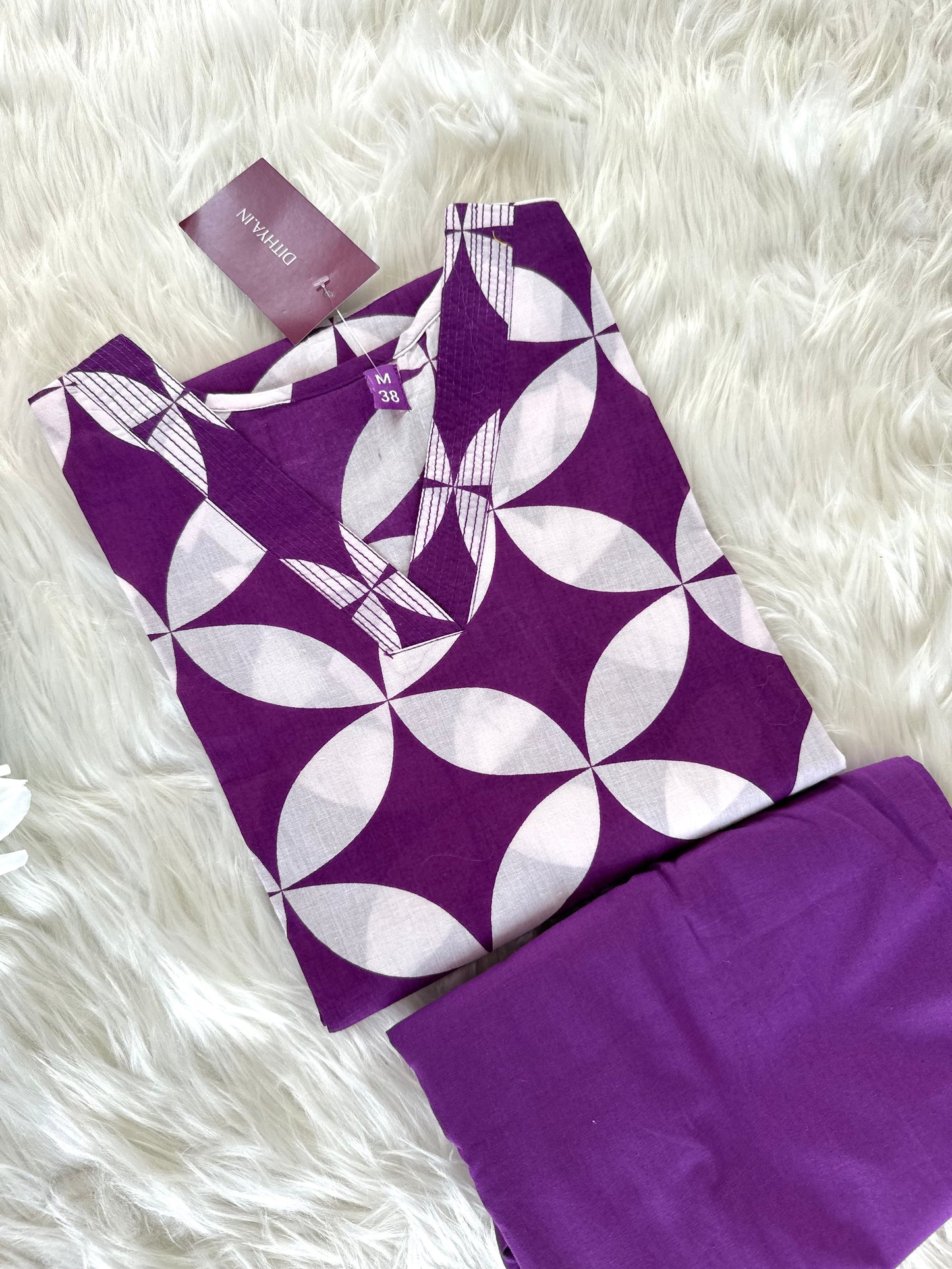K229 - Cotton printed Kurti with pants in 3 colours