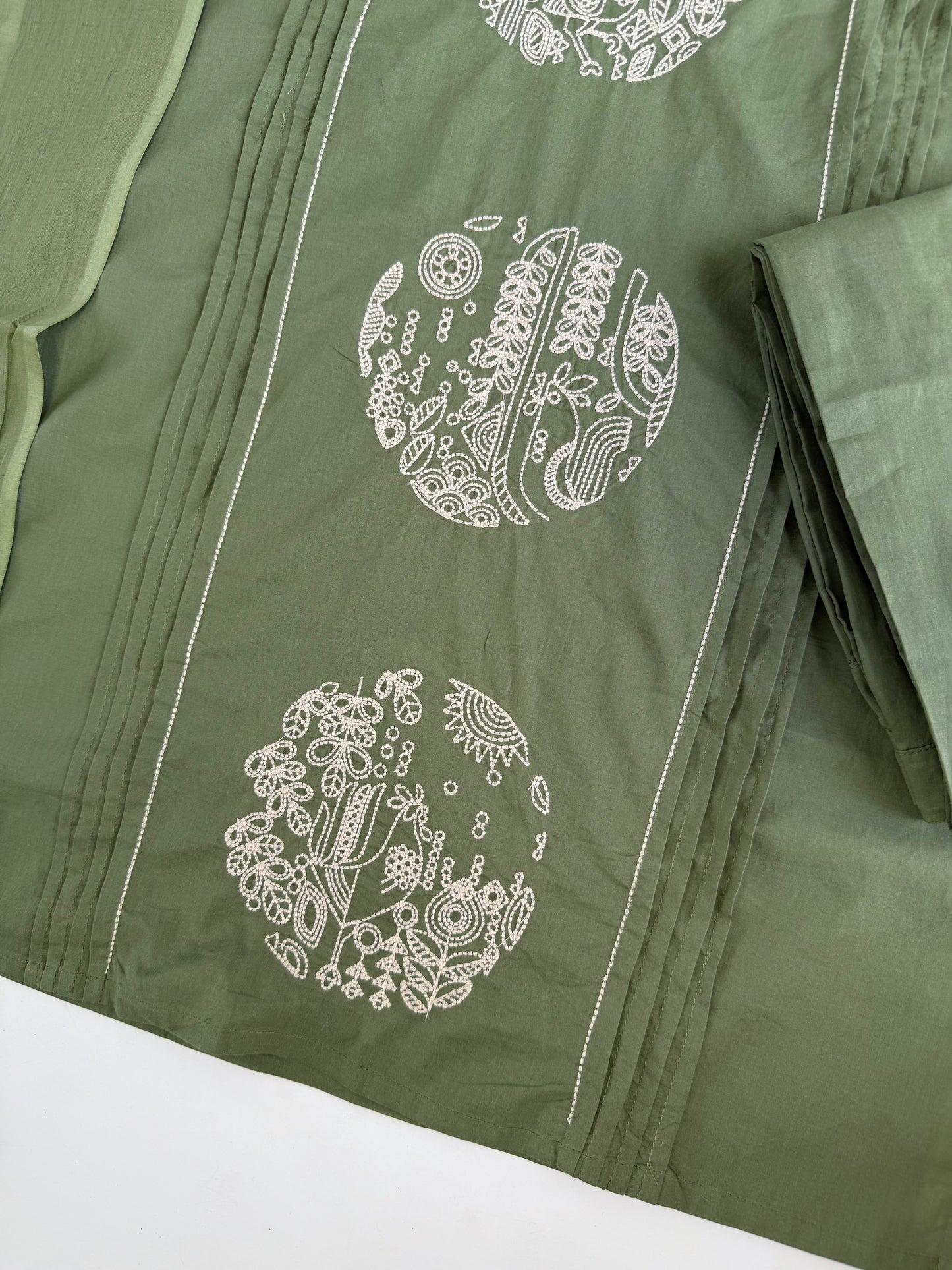 K549 - Mul cotton Straight Kurti with pants and dupatta