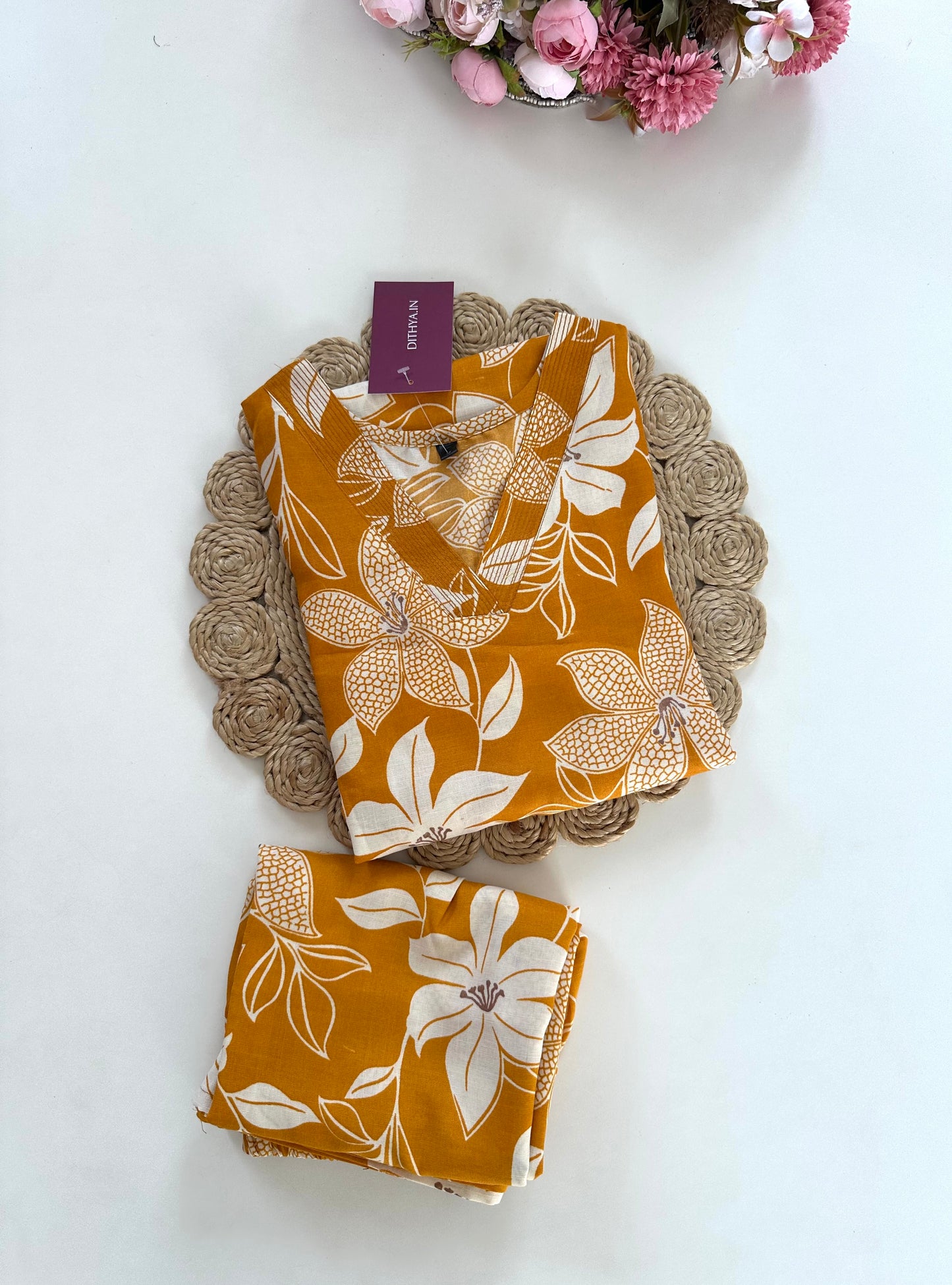 K308 - Cotton floral coord sets in 4 colours