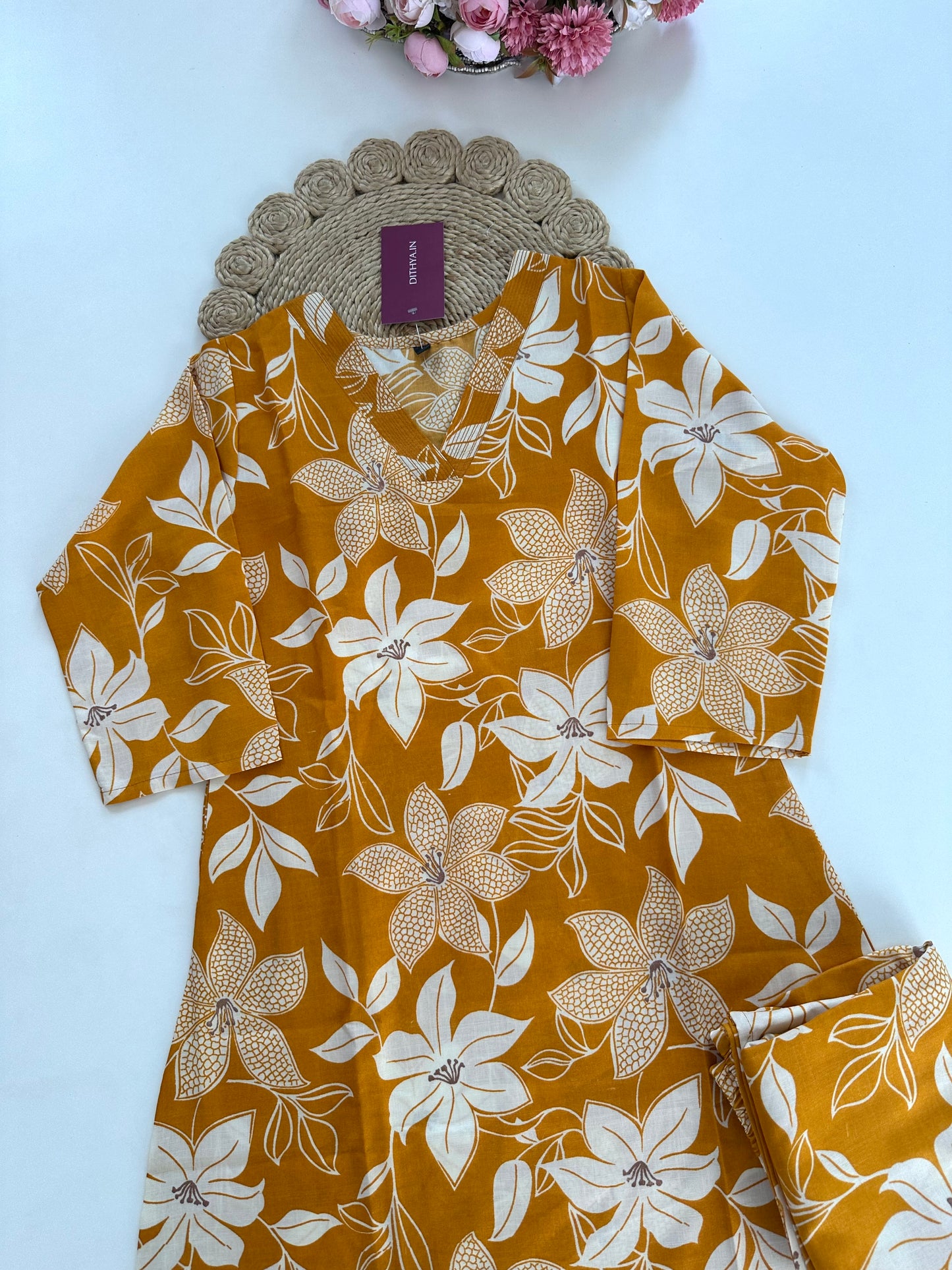 K308 - Cotton floral coord sets in 4 colours