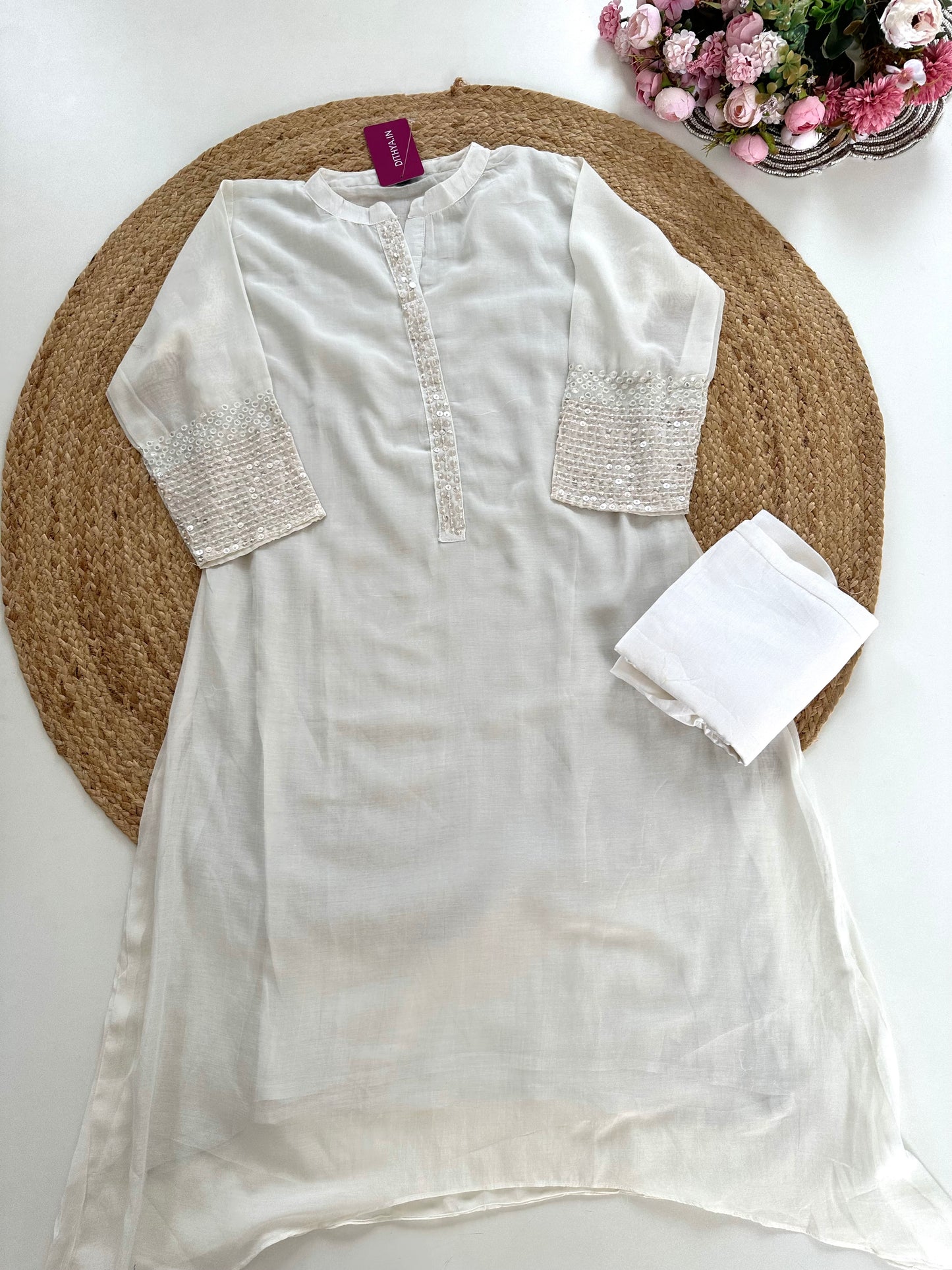 K436 - Mul cotton sequins coord set