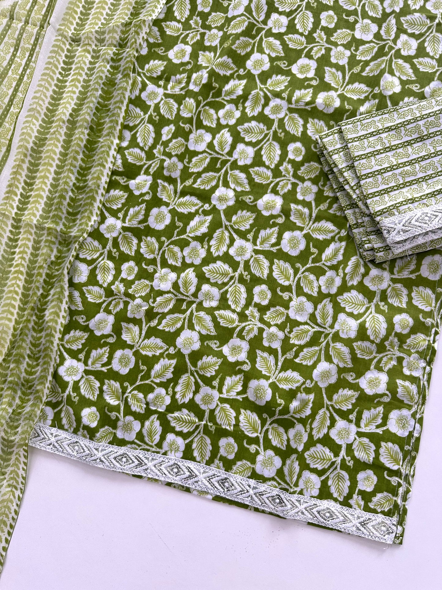 K248 - Cotton printed straight Kurti with pants and dupatta