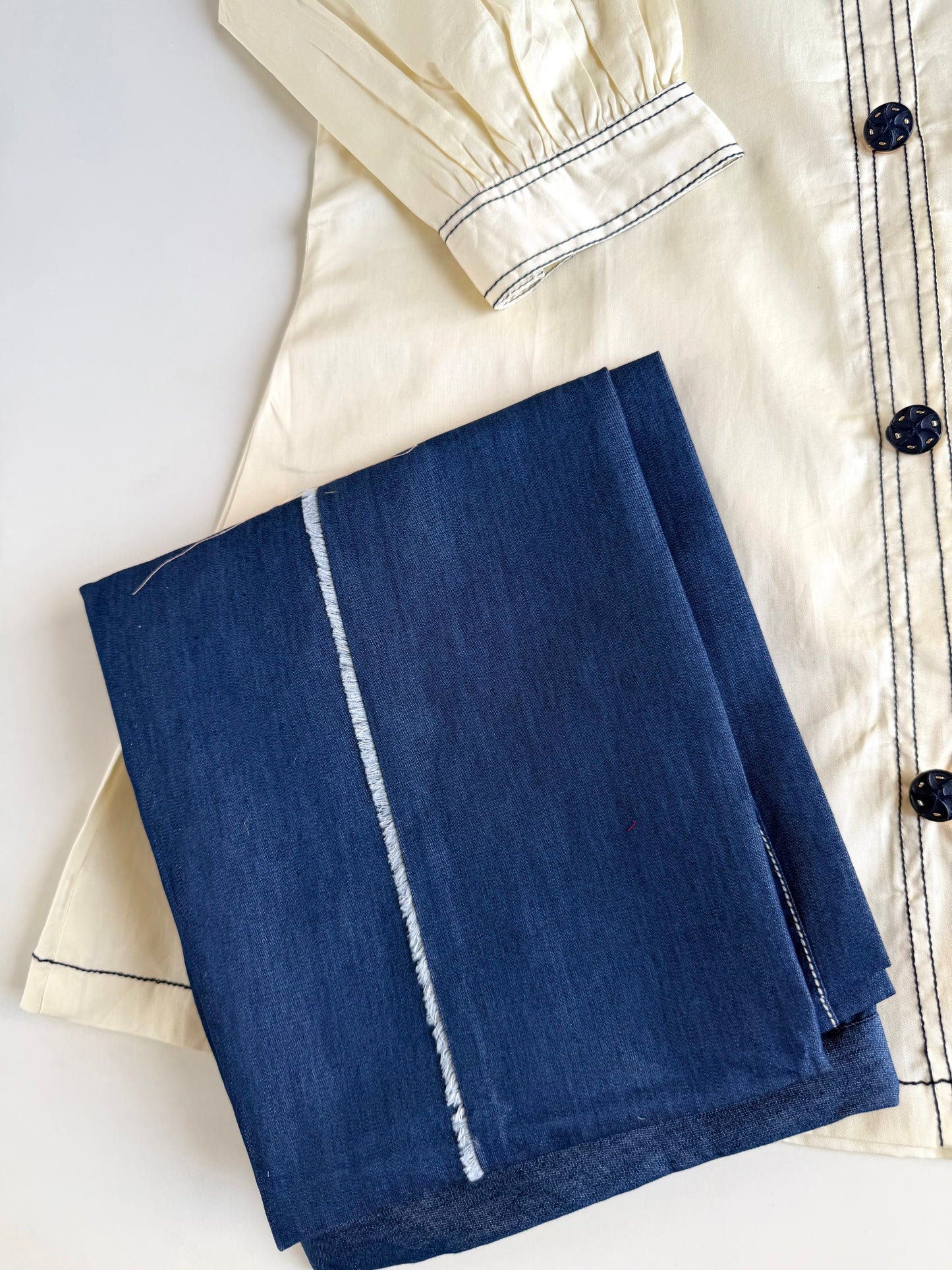 K490 - Denim appliqué work coord set