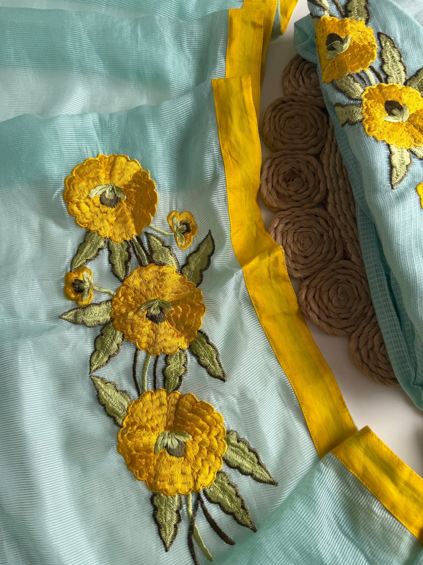 K245 - Kota doriya embroidered Anarkali with pants and dupatta