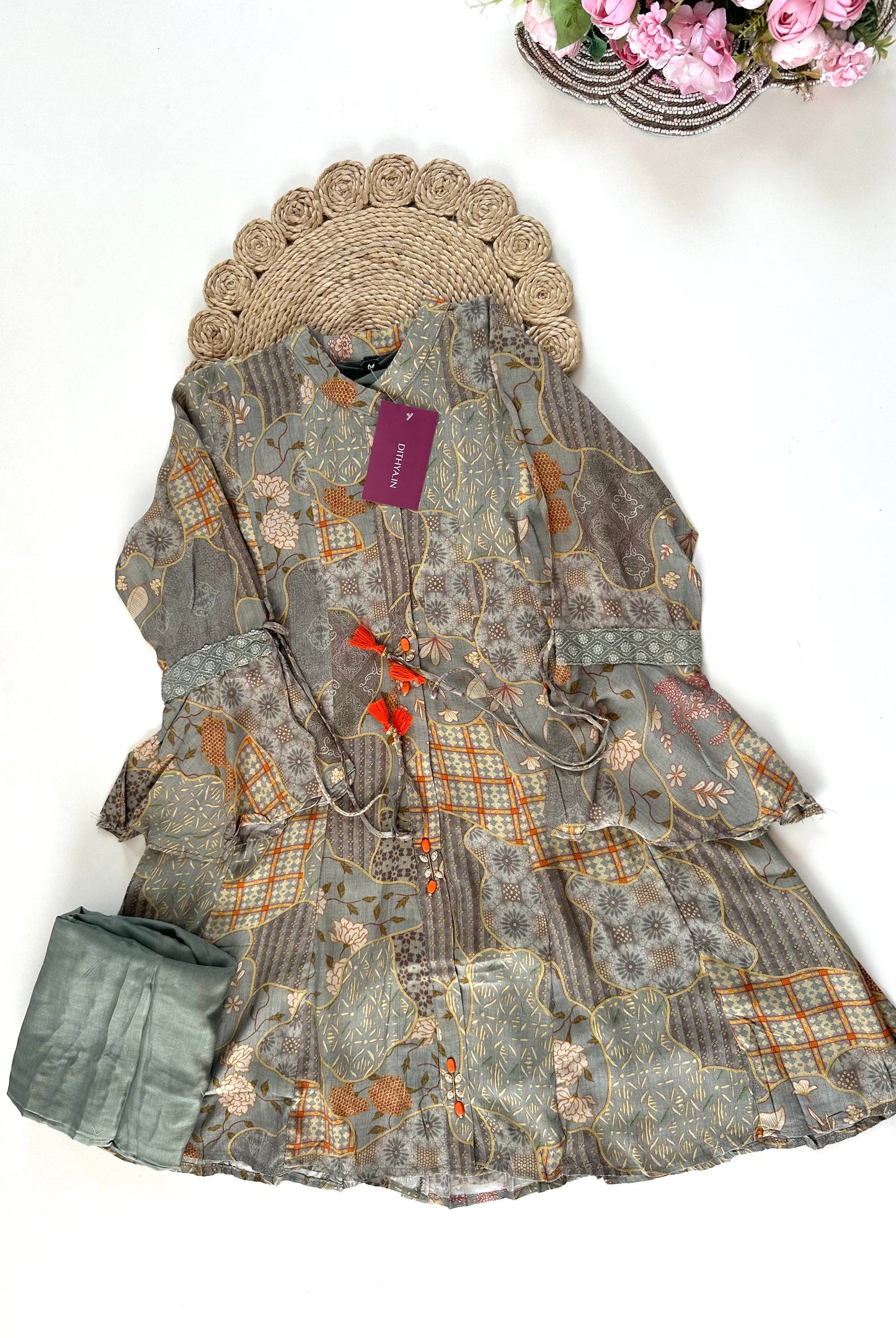 K164 - Pure muslin printed Coord set