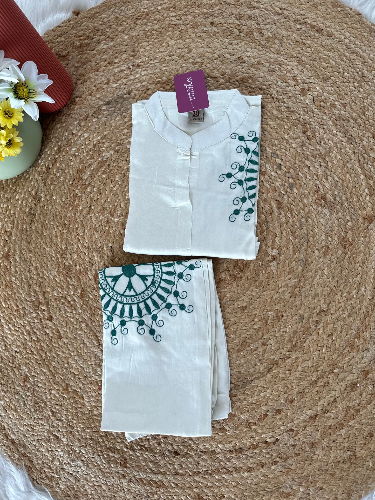 K415 - Muslin embroidered coord set
