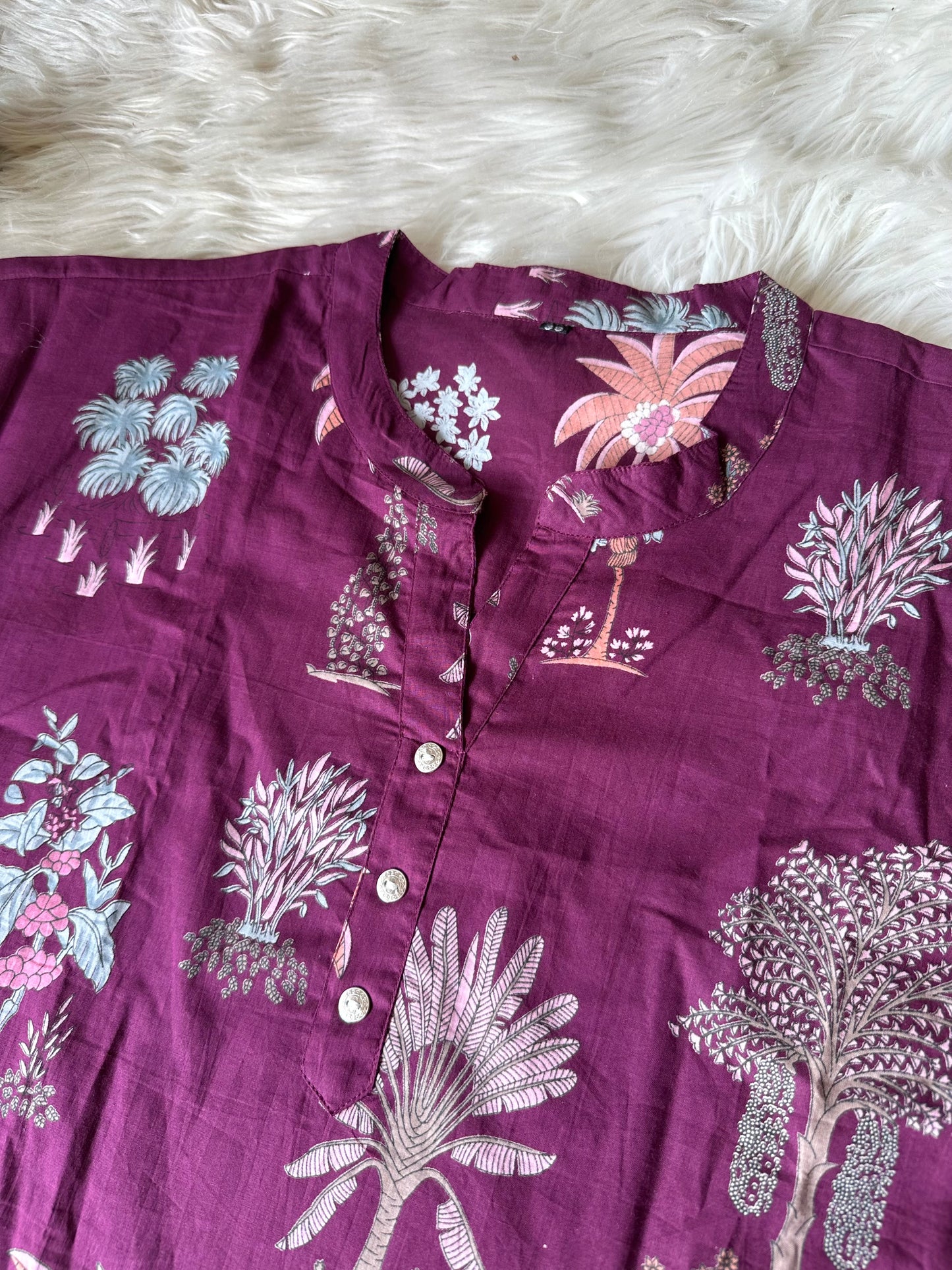 K219 - Cotton printed half sleeves coord set in 2 prints
