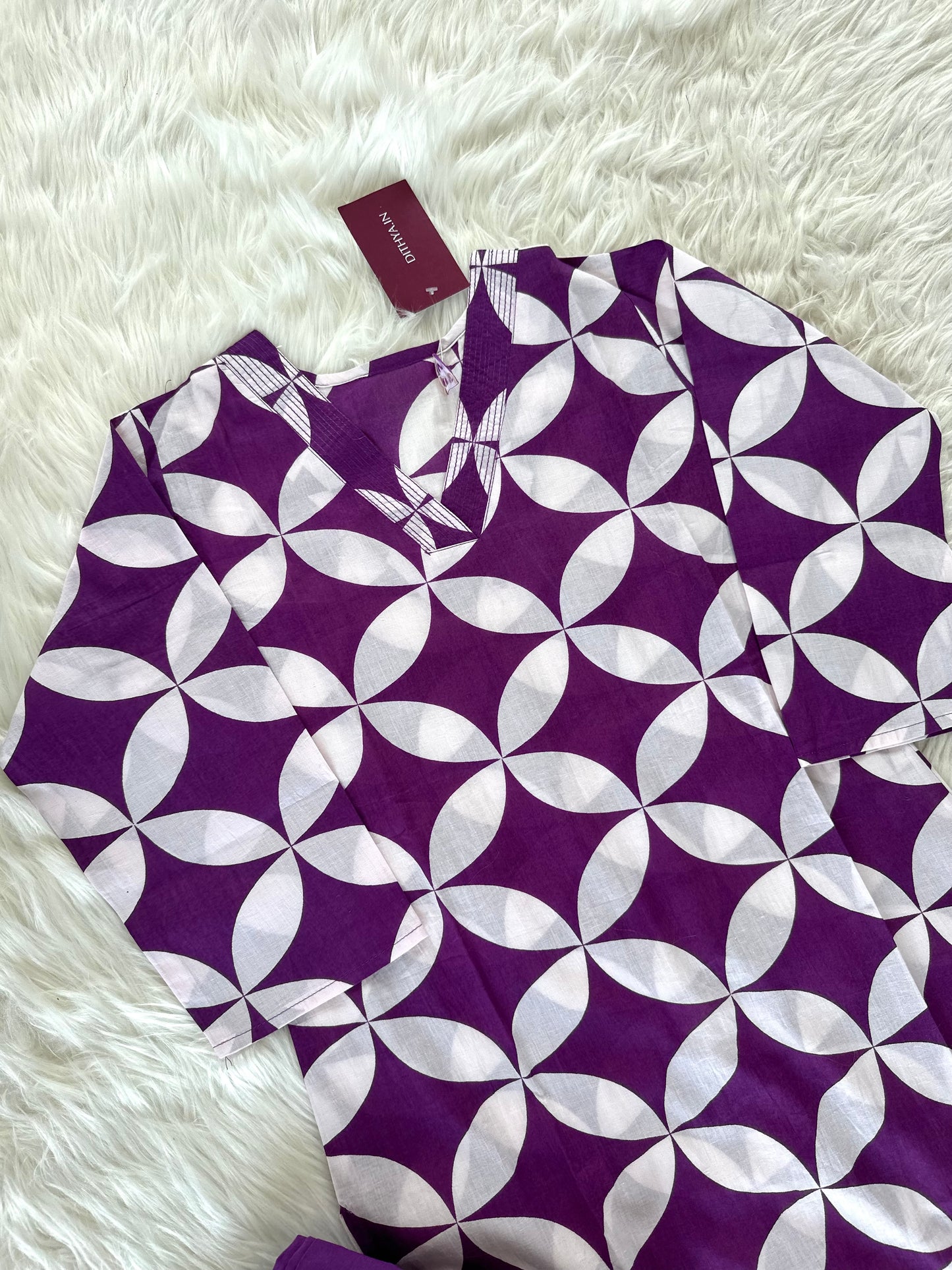 K229 - Cotton printed Kurti with pants in 3 colours